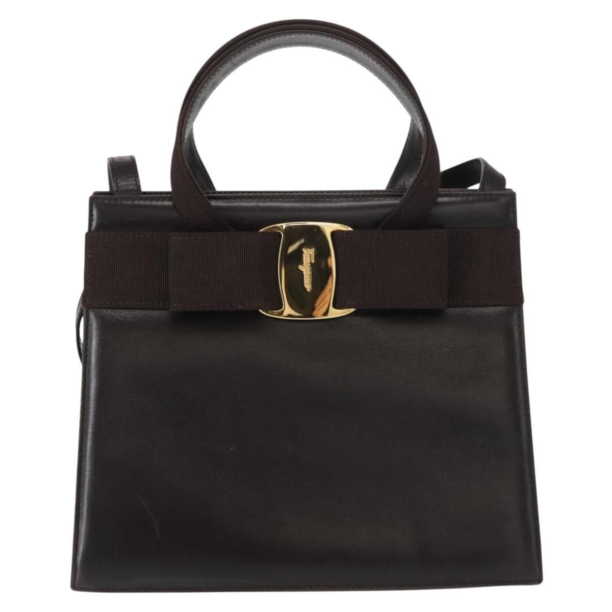 Salvatore Ferragamo Salvatore Ferragamo Convertible Vara Bow Tote Leather Size ONE SIZE - 1 Thumbnail