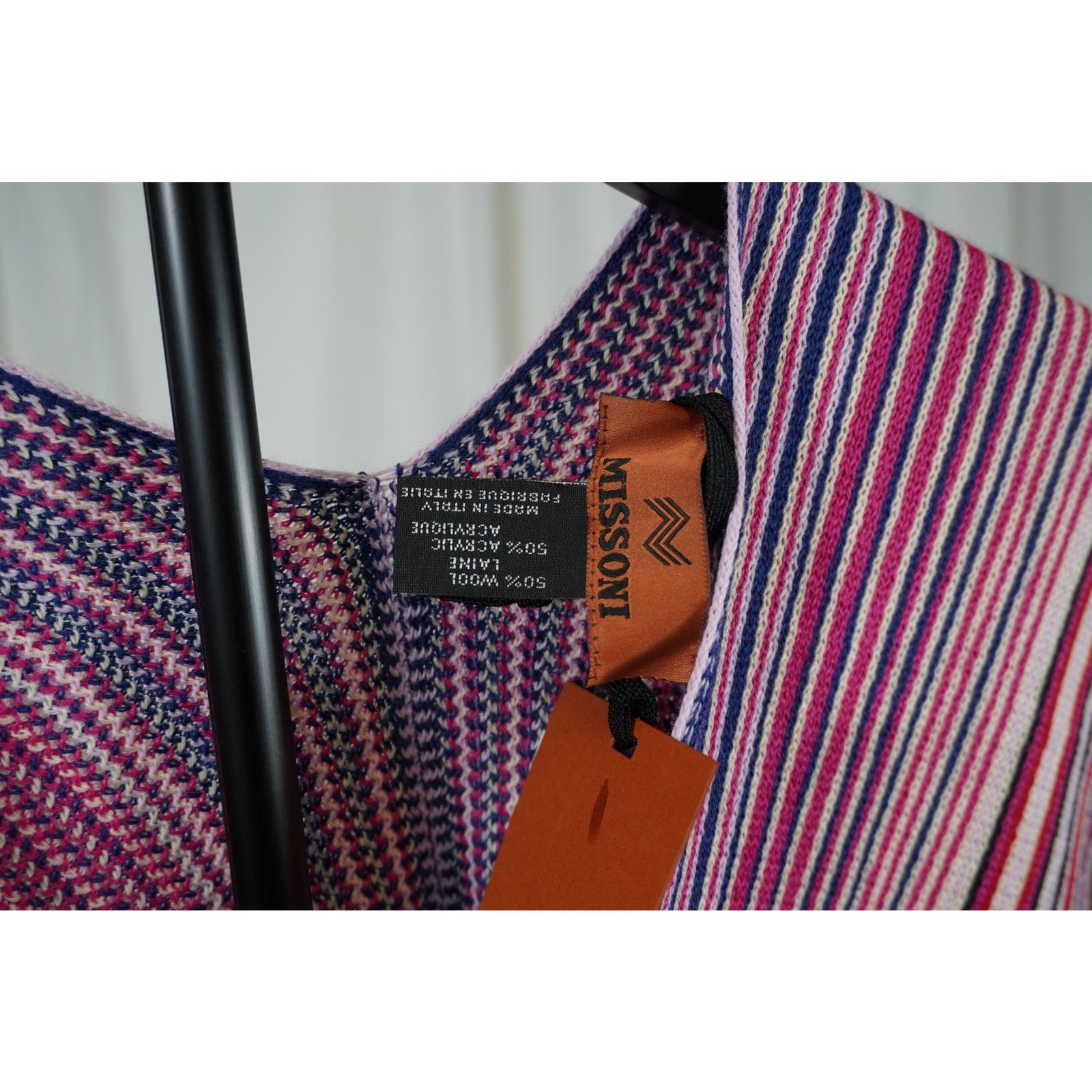 Missoni Missoni Stripe Knit Poncho Cape Shawl Fringe Wool Blend NWT Size ONE SIZE - 3 Thumbnail