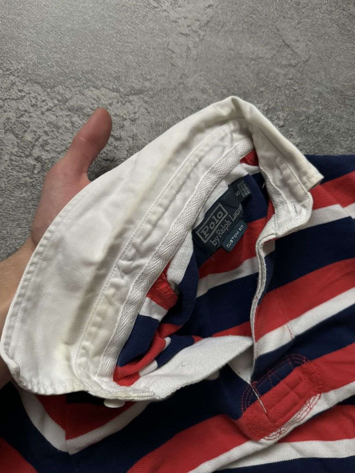 Polo Ralph Lauren × Vintage Polo Ralph Lauren S striped polo tee T-shirt rugby 🏉 Size US S / EU 44-46 / 1 - 8 Thumbnail