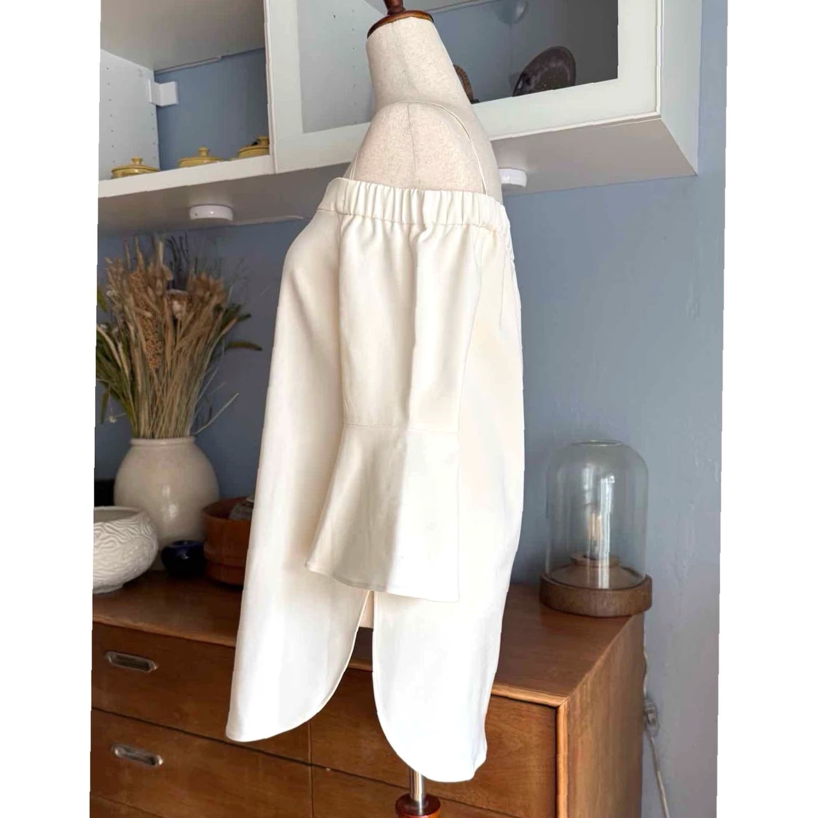 Tibi Tibi Ivory Off Shoulder Tunic Top Flared Sleeves Size 2 Size XS / US 0-2 / IT 36-38 - 3 Thumbnail