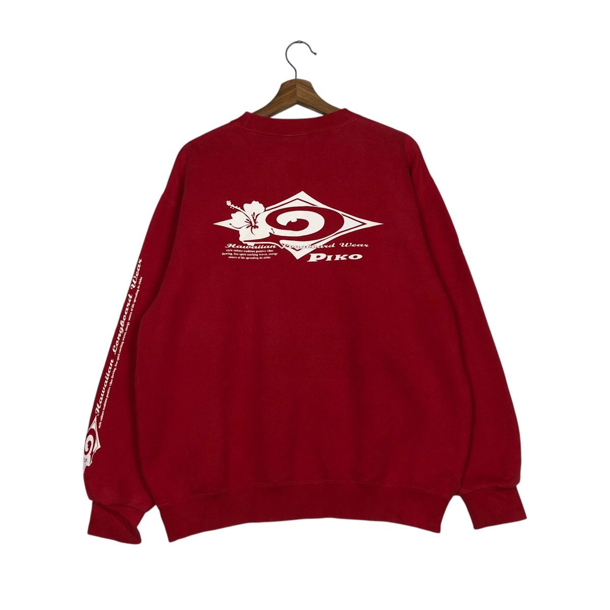 Japanese Brand × Vintage 📌Vintage Sweatshirt Piko Hawaiian Longboard Wear Big Logo Size US L / EU 52-54 / 3 - 9 Thumbnail
