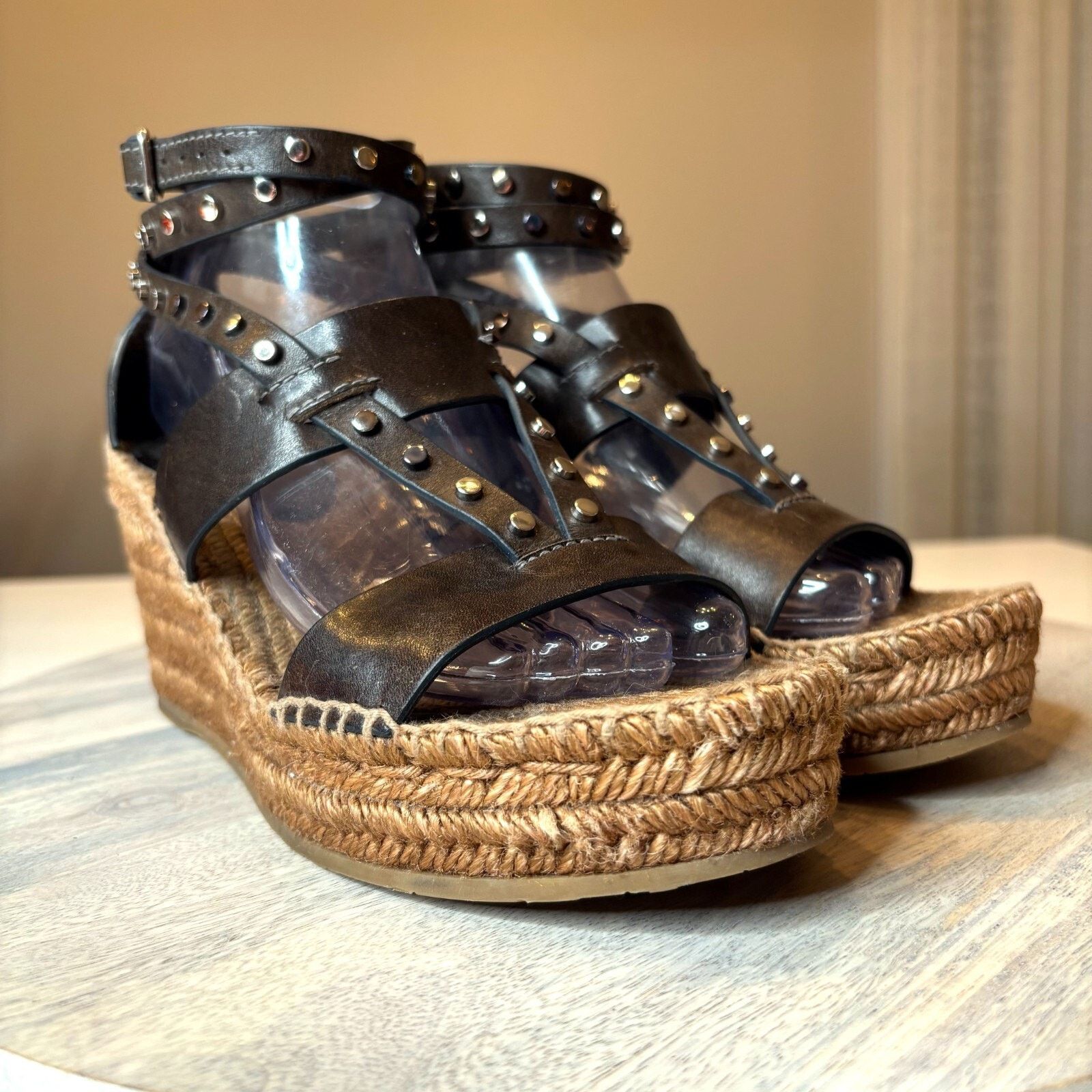 Jimmy Choo Jimmy Choo Raffia Stud Danica Wedge Sandals US Size 8 EU 38 Size US 8 / IT 38 - 5 Thumbnail