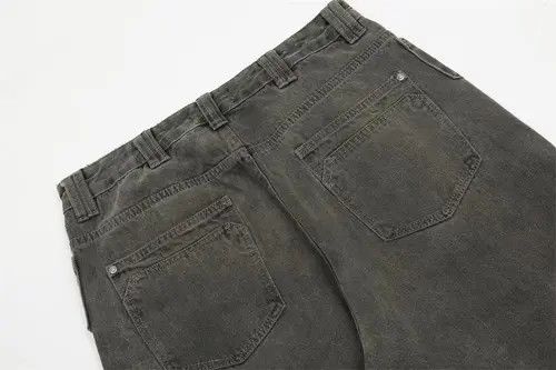 Japanese Brand × Jean Men's loose casual distressed washed denim straight pants Size US 34 / EU 50 - 4 Thumbnail