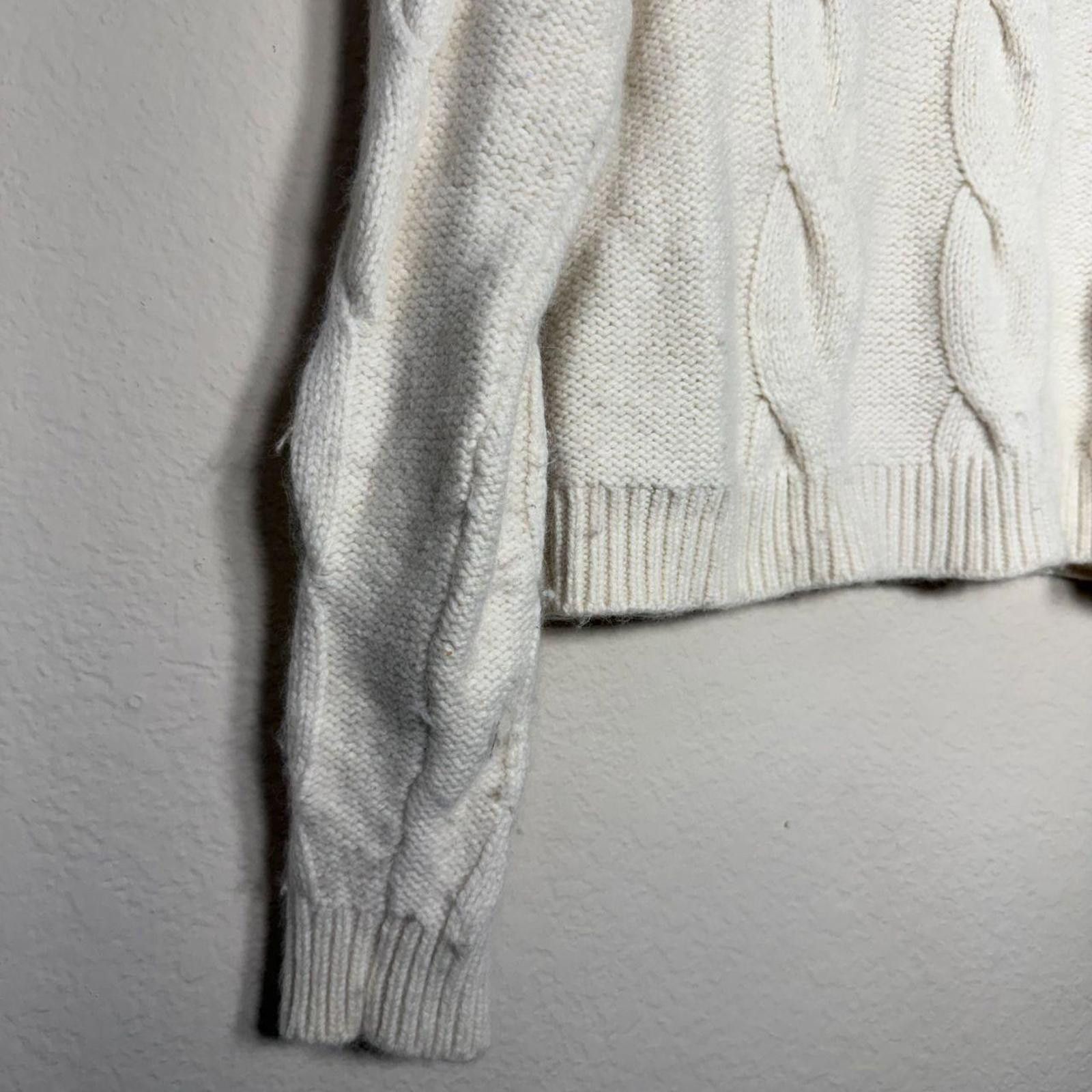 Boden Boden Sweater Women's 10 Cream Knit Wool Blend Size L / US 10 / IT 46 - 4 Thumbnail