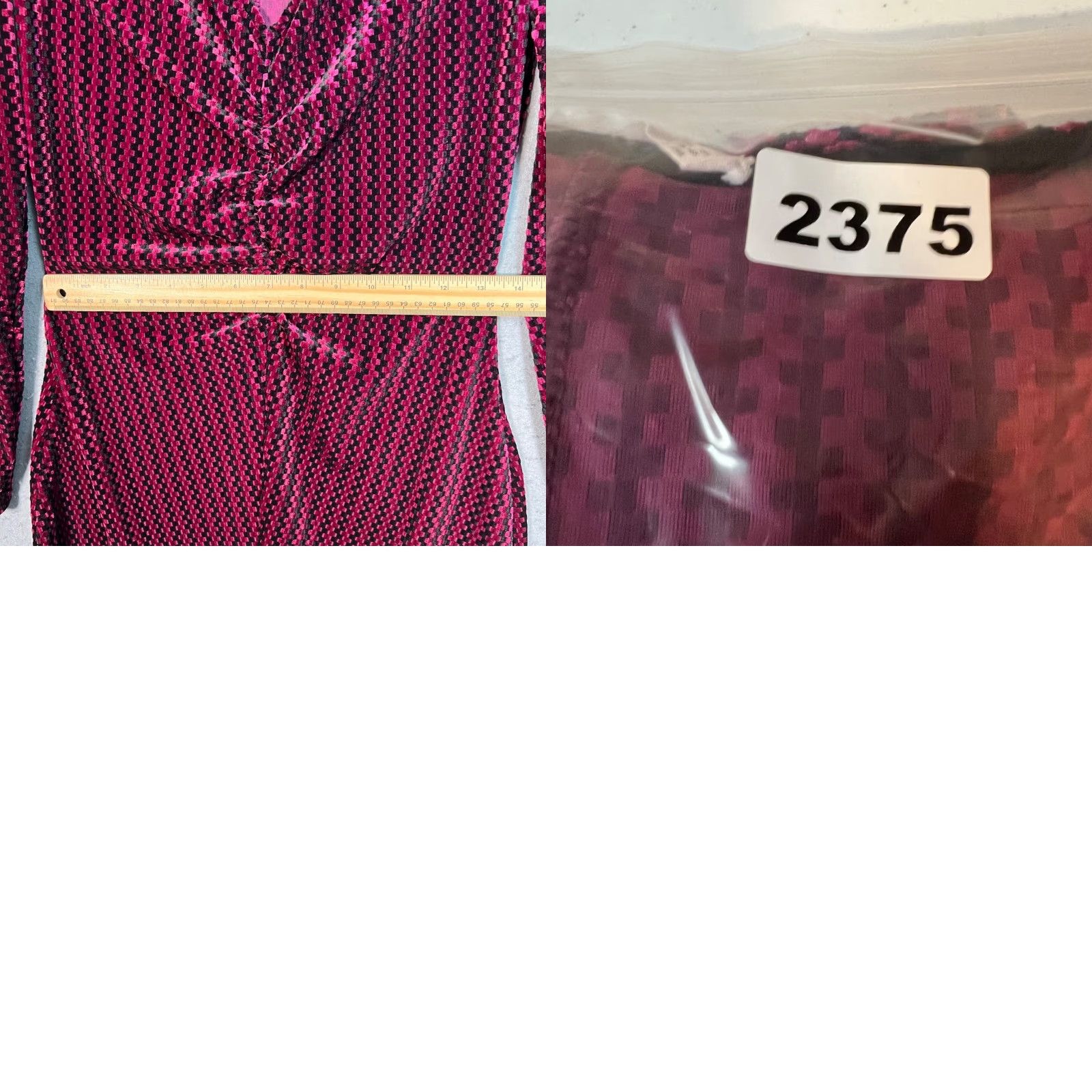 Mango Mango Womens Size Small V-Neck Ruched Midi Dress Puff Sleeves Pink & Black Dress Size S / US 4 / IT 40 - 8 Thumbnail