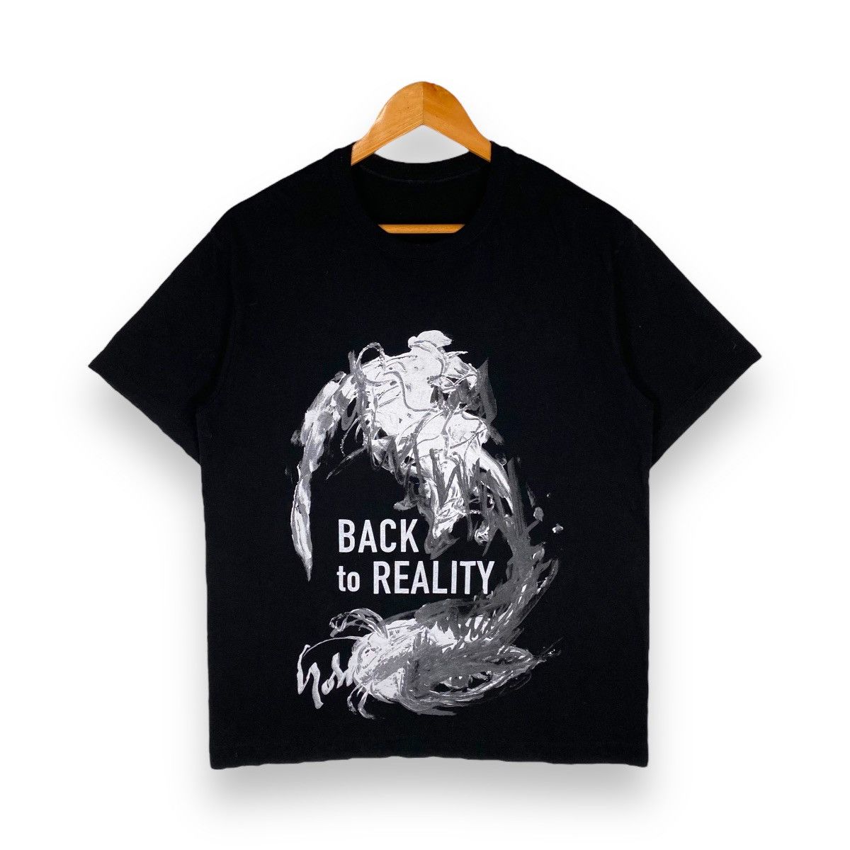 image of S'yte By Yohji Yamamoto Back To Reality Tee in Black, Men's (Size Medium)