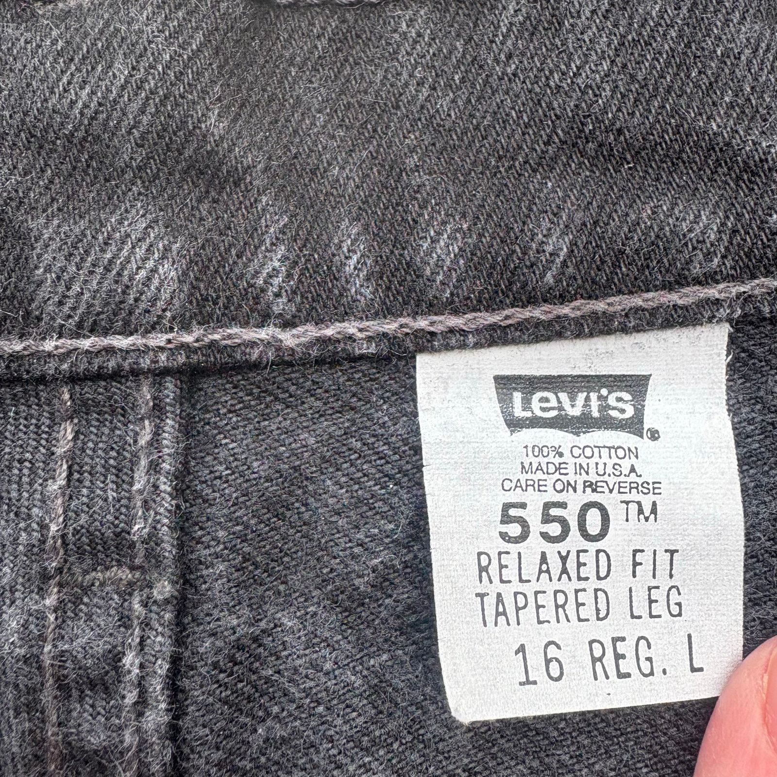 Levi's VTG 90s Levi’s 550 Jeans 16 Reg Black Relaxed Tapered 33x32 Size 38" / US 16 / IT 52 - 9 Thumbnail