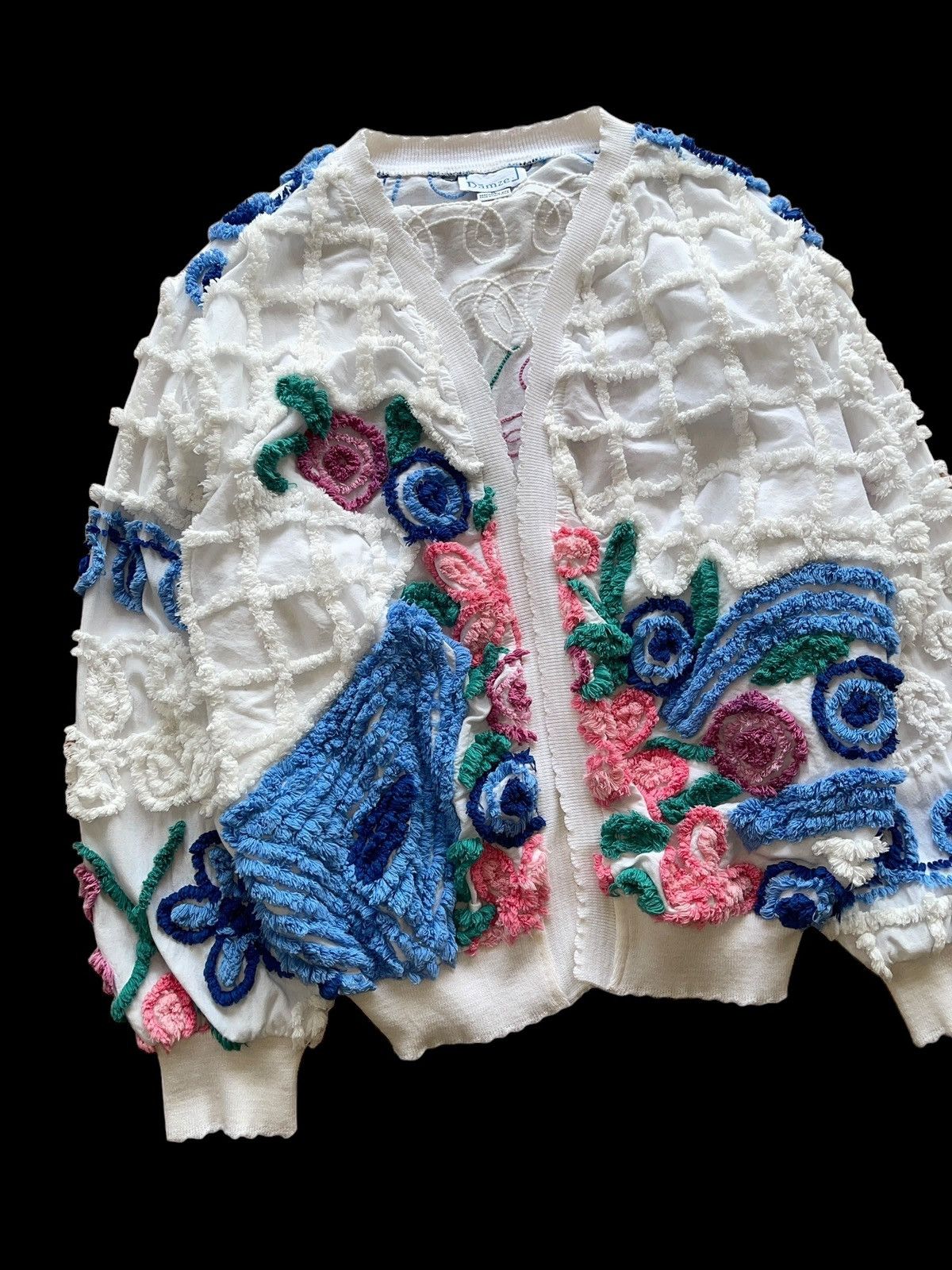 Vintage Vintage Damze Handcrafted California 3D Abstract Cardigan Size XL / US 12-14 / IT 48-50 - 5 Thumbnail