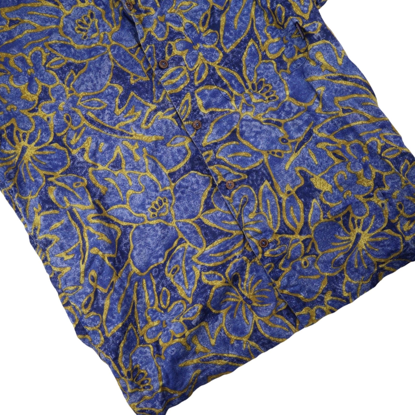 Patagonia VINTAGE Patagonia Organic Cotton Mens Small Floral Hawaiian Shirt Blue Size US S / EU 44-46 / 1 - 3 Thumbnail