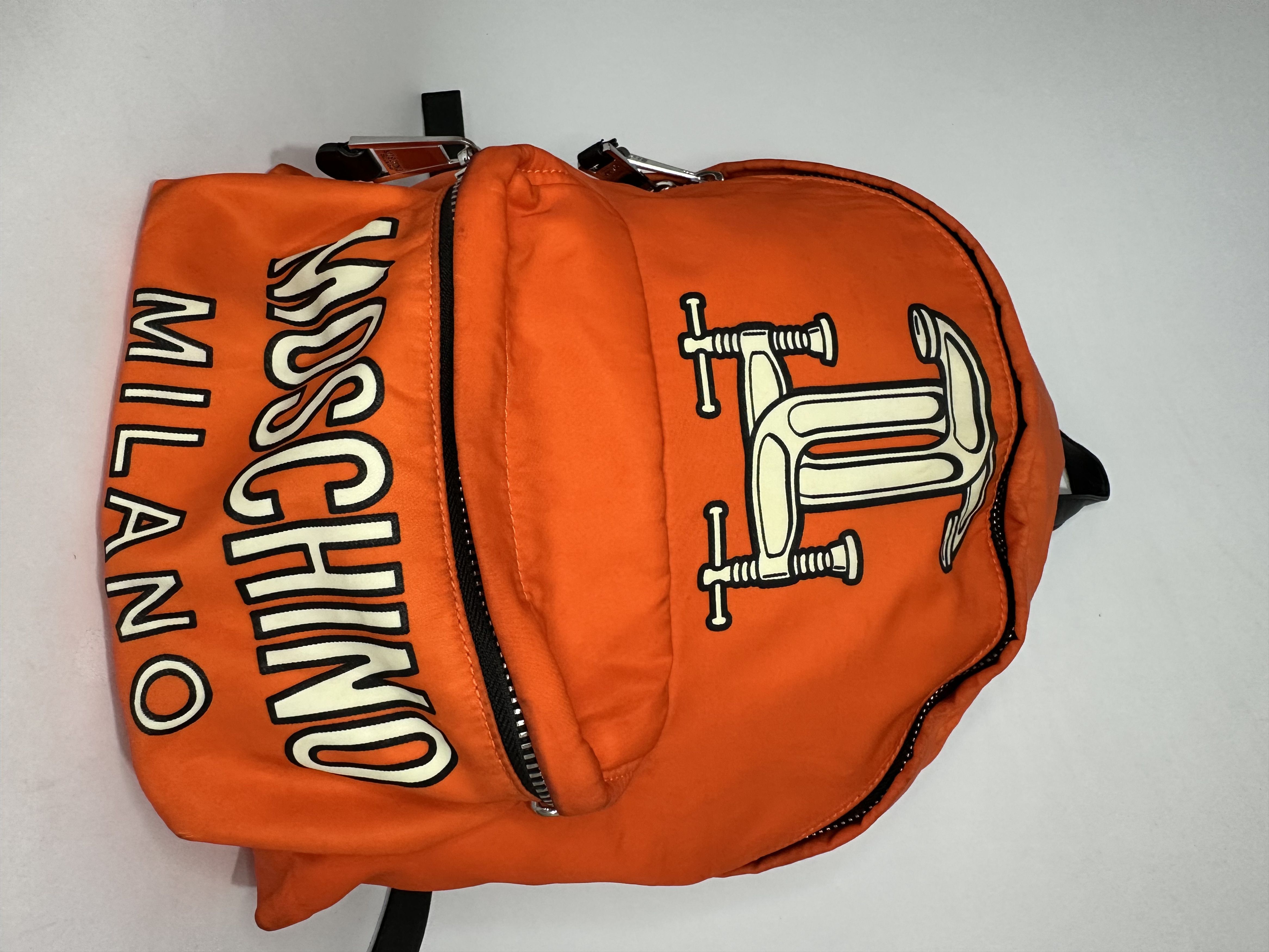 Moschino Rare Moschino Neon Orange Construction Nylon Backpack. Size ONE SIZE - 3 Thumbnail