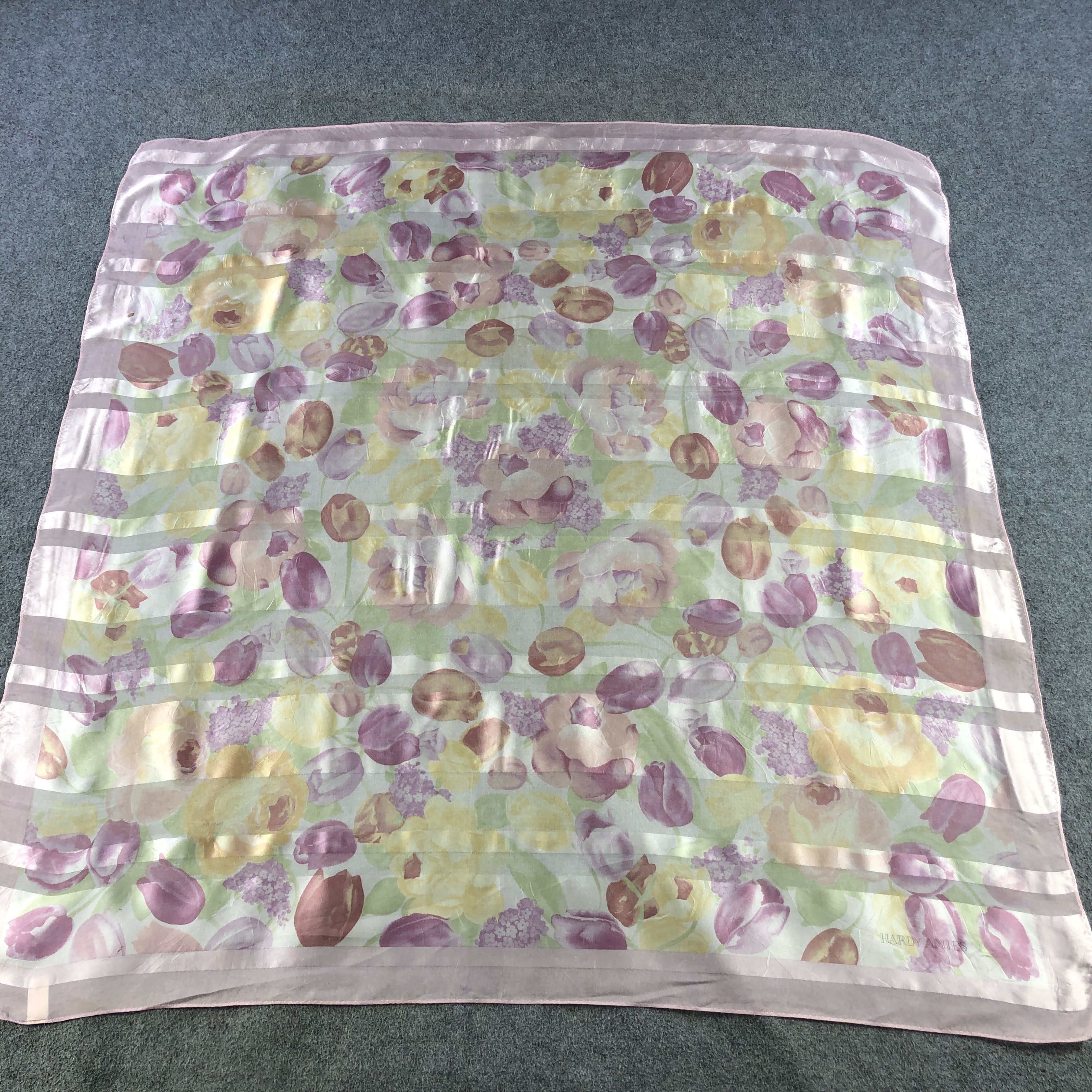 Hardy Amies Hardy Amies Floral Silk Scarf M1079 Size ONE SIZE - 2 Thumbnail