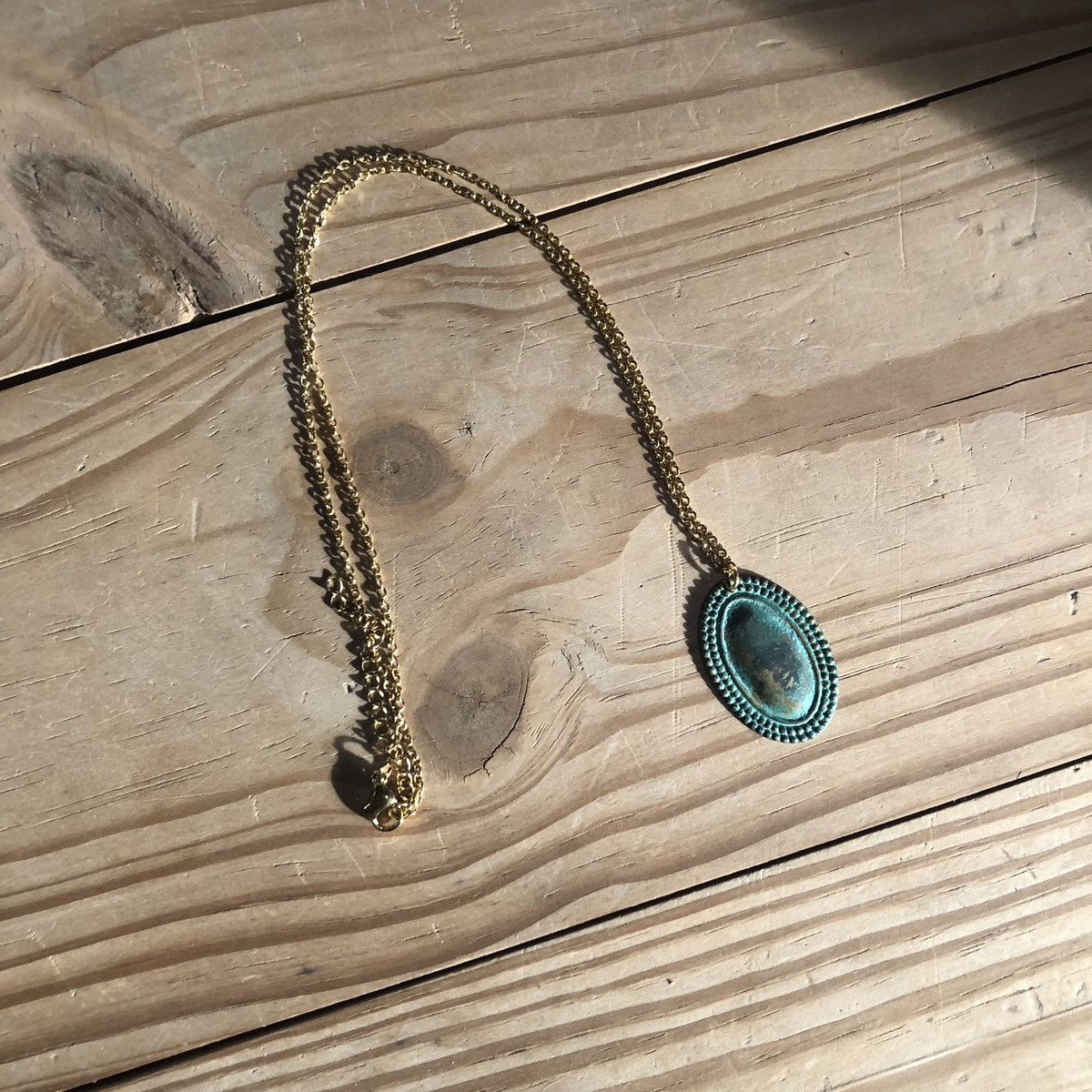 Handmade Handcrafted vintage old oxidized metal pendant necklace Size ONE SIZE - 5 Thumbnail