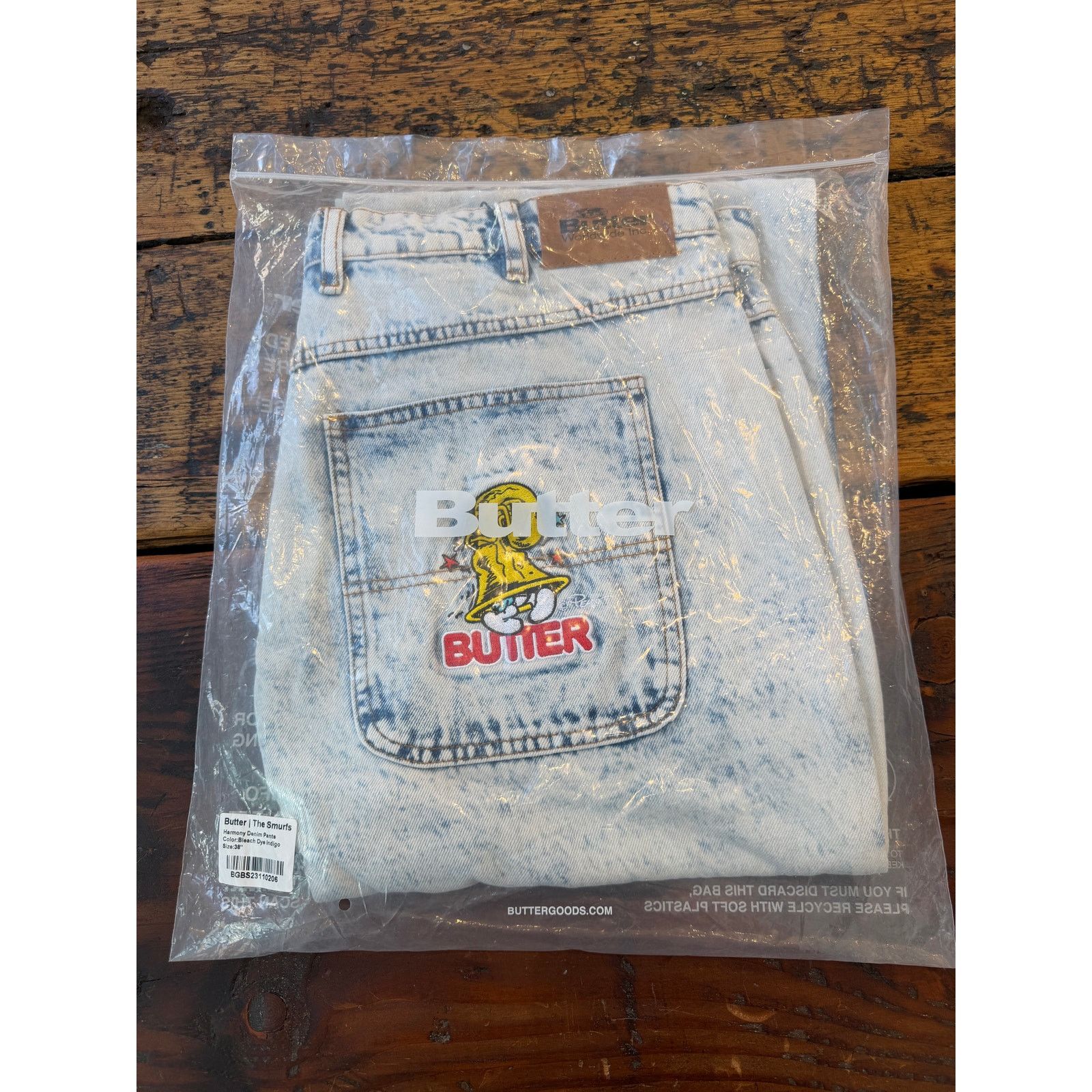 Butter Goods Butter Goods x The Smurfs Harmony Bleach Dyed Denim Pants Size US 38 / EU 54 - 5 Thumbnail