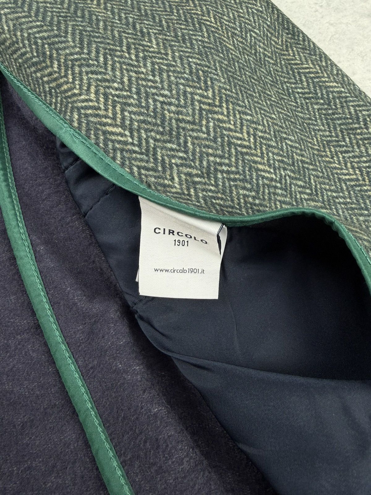 Circolo 1901 Circolo 1901 Womens Jersey Blazer Green Herringbone Size 46 Size L / US 10 / IT 46 - 9 Thumbnail