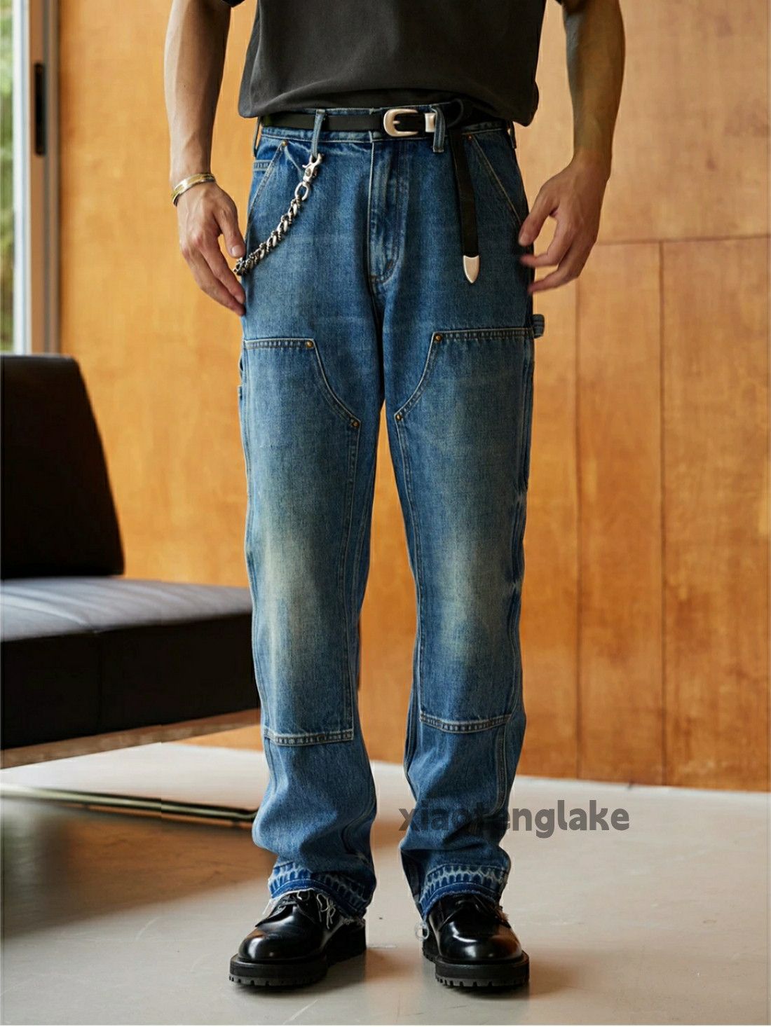 Jean × Vintage washed faded workwear carpenter skate hiphop jeans Size US 30 / EU 46 - 1 Thumbnail