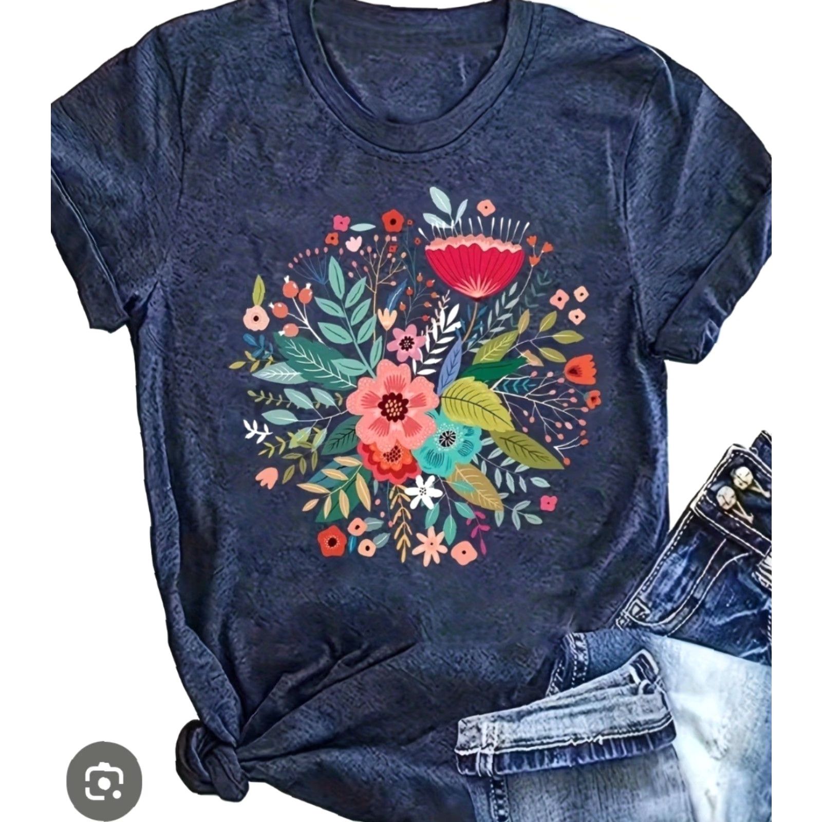 Vintage VINTAGE Unbranded T-Shirt Women's 2XL Floral Boho Wildflower Plant Lover Unisex Short Sleeve Round Neck Mens Womens Size XXL / US 16-18 / IT 52-54 - 2 Thumbnail