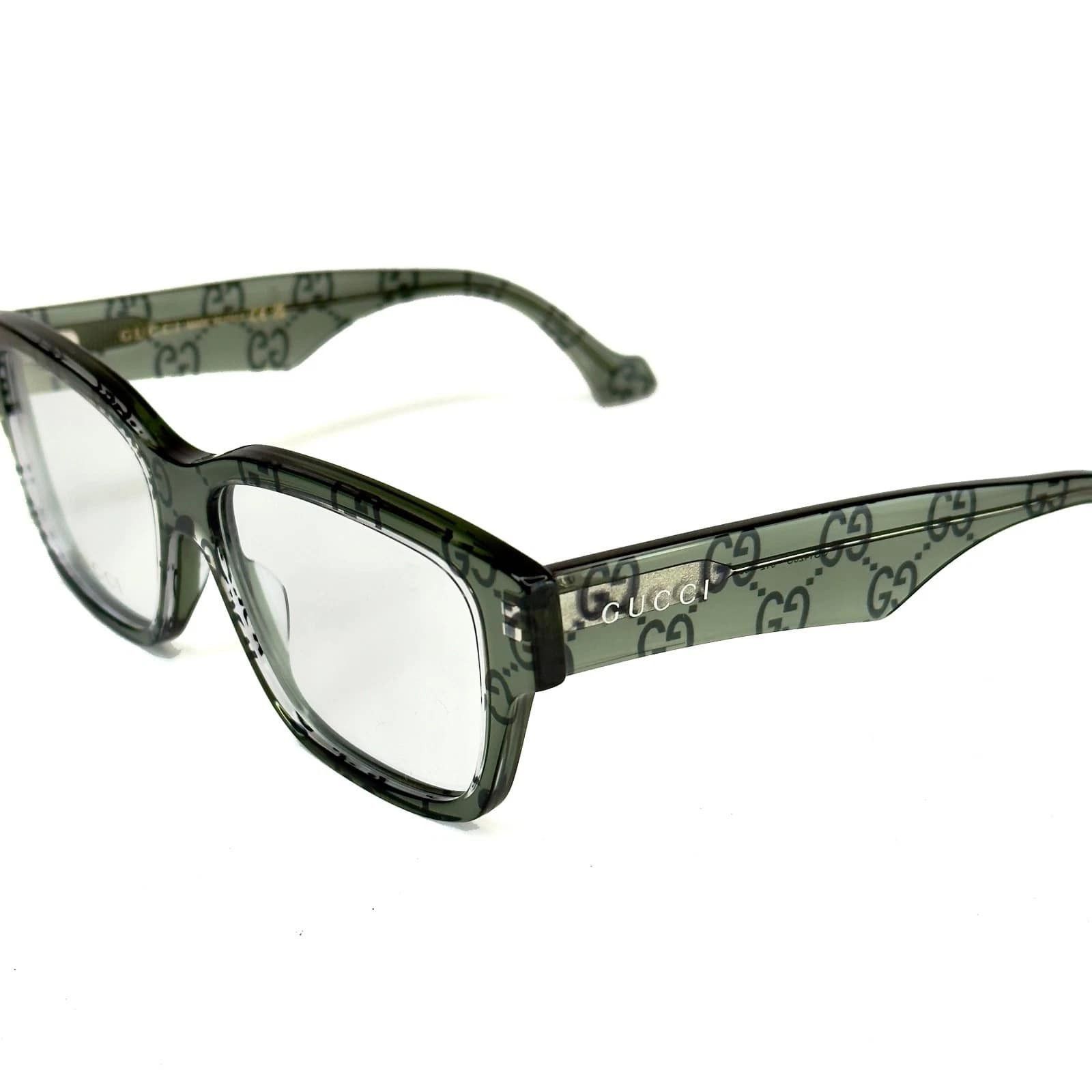 Gucci GUCCI GG1428O 1428 Crystal Green Print Eyeglasses 012 Size ONE SIZE - 8 Thumbnail