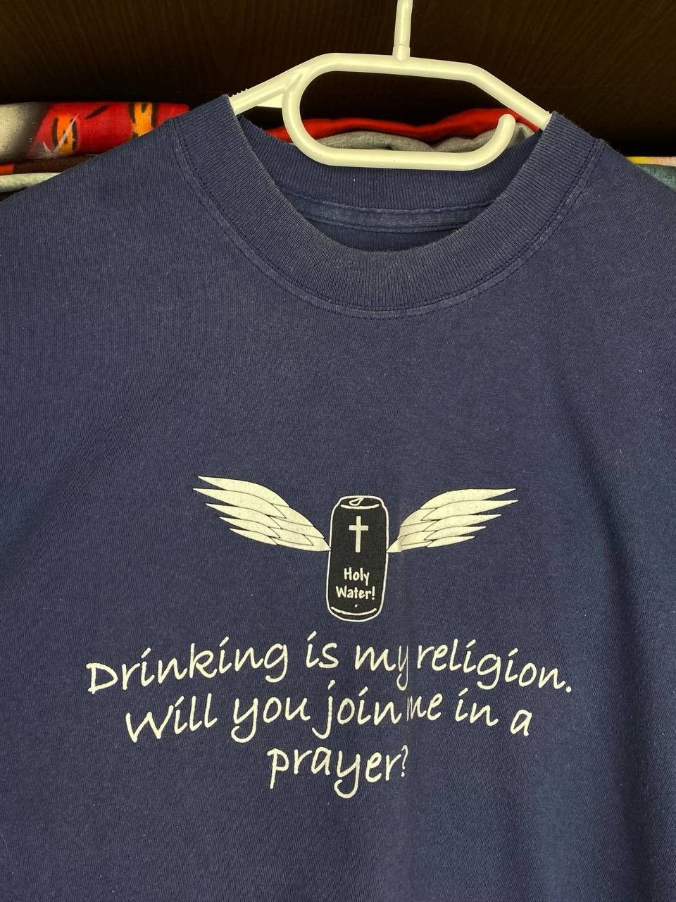 Vintage Vintage Drinking Is My Religion 90s Humor Graphic Tee Size US M / EU 48-50 / 2 - 4 Thumbnail