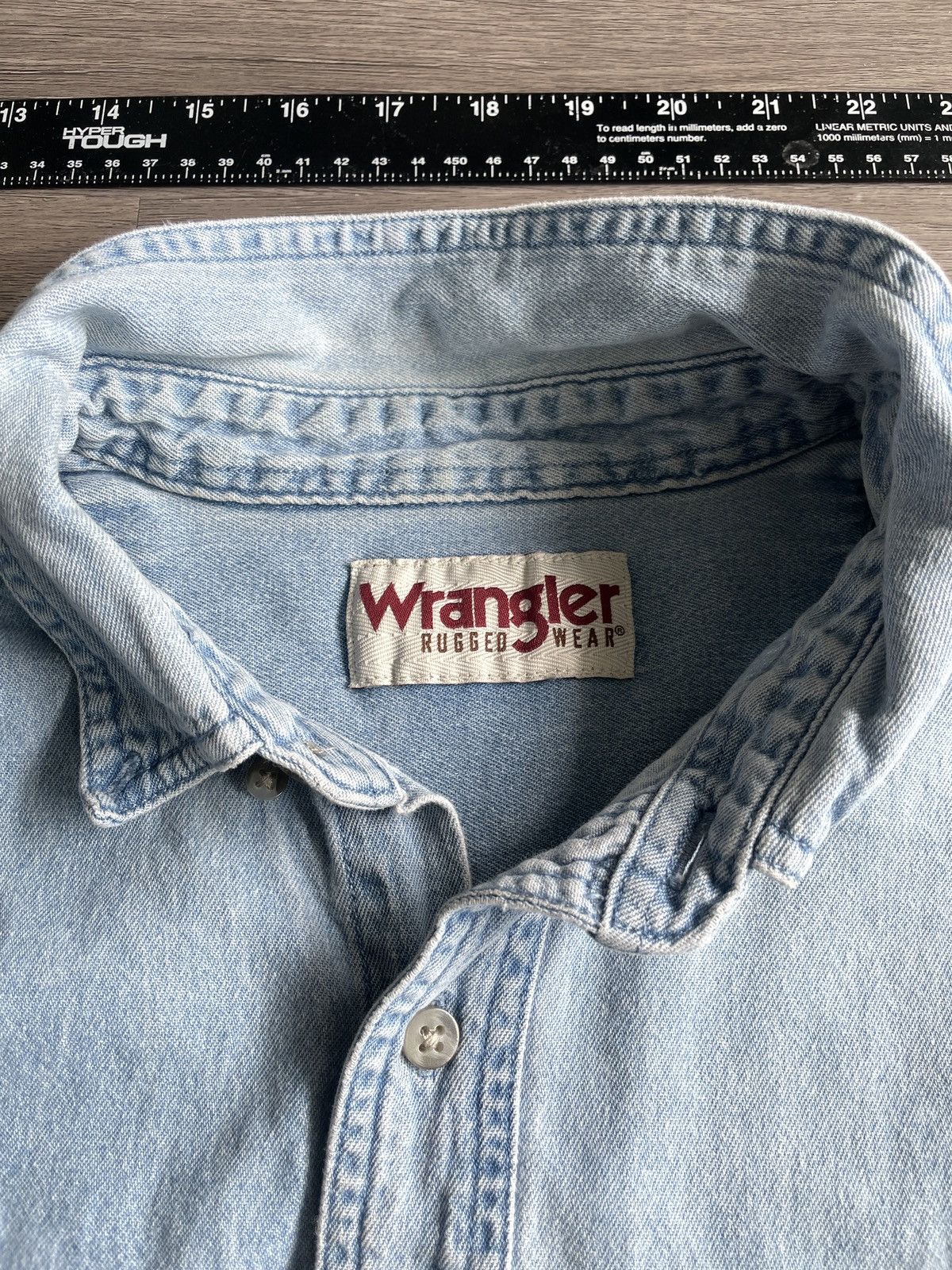 Vintage × Wrangler Vintage Wrangler “Cropped Rugged Wear” Button-up (No Sz.) Size US L / EU 52-54 / 3 - 3 Thumbnail