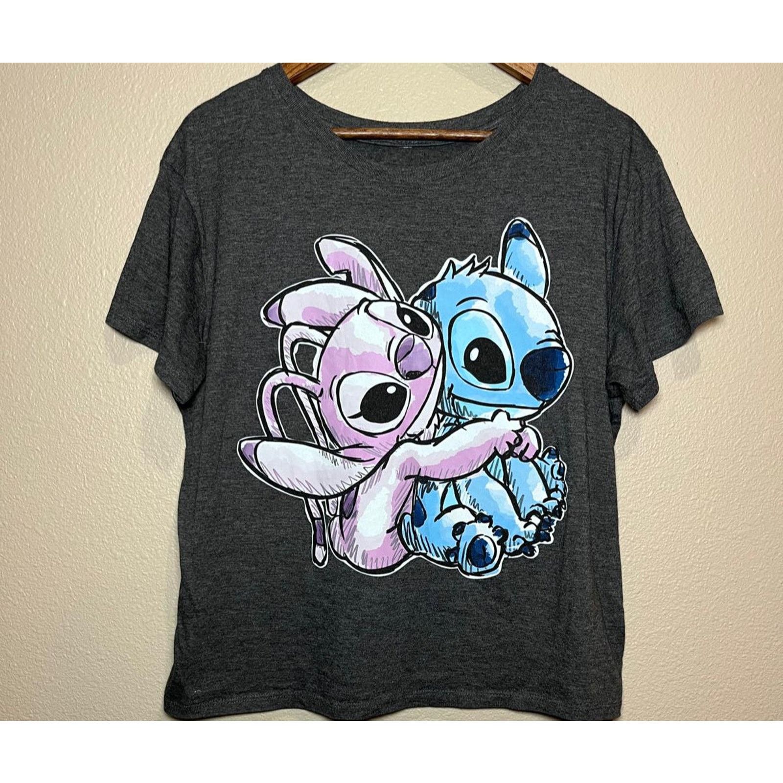 Disney 🌌 Disney "Stitch & Angel" Graphic Tee – Charcoal Size L Size US L / EU 52-54 / 3 - 1 Thumbnail