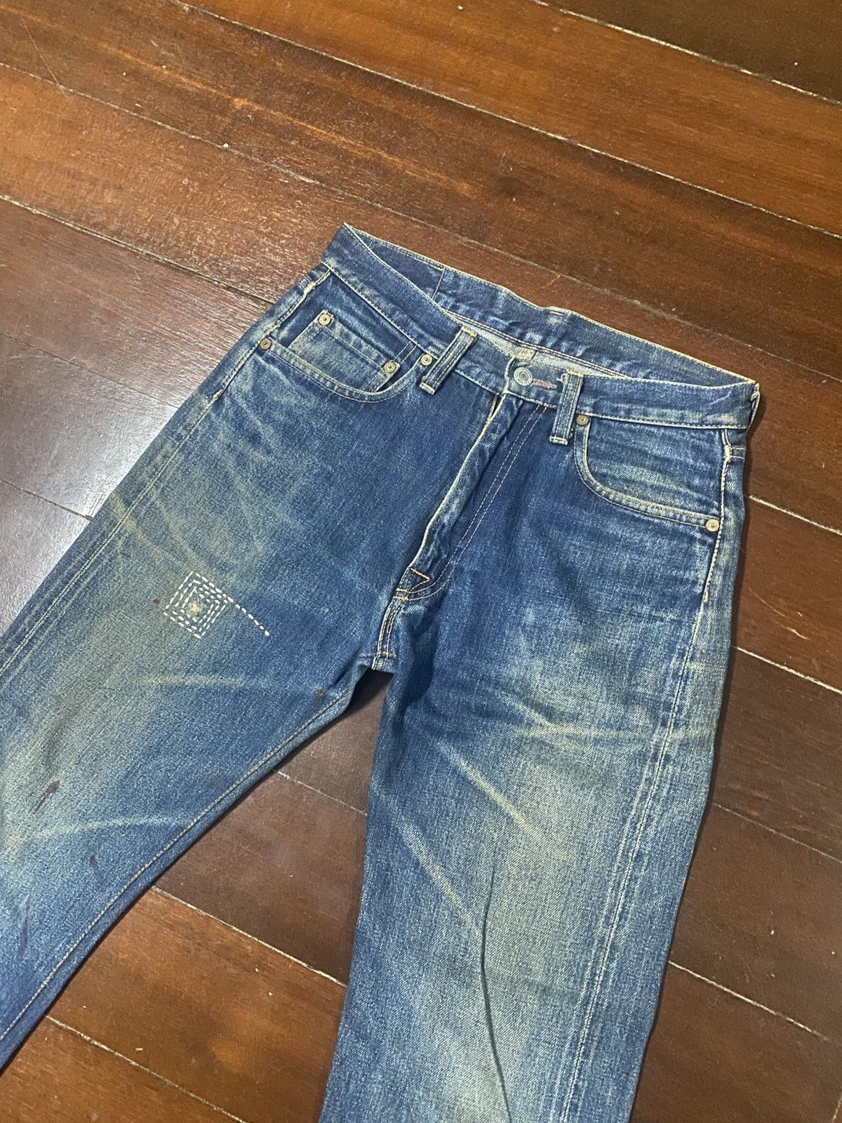 Denime Vintage Denime Japan Distressed Selvedge rework mud wash Size US 30 / EU 46 - 8 Thumbnail