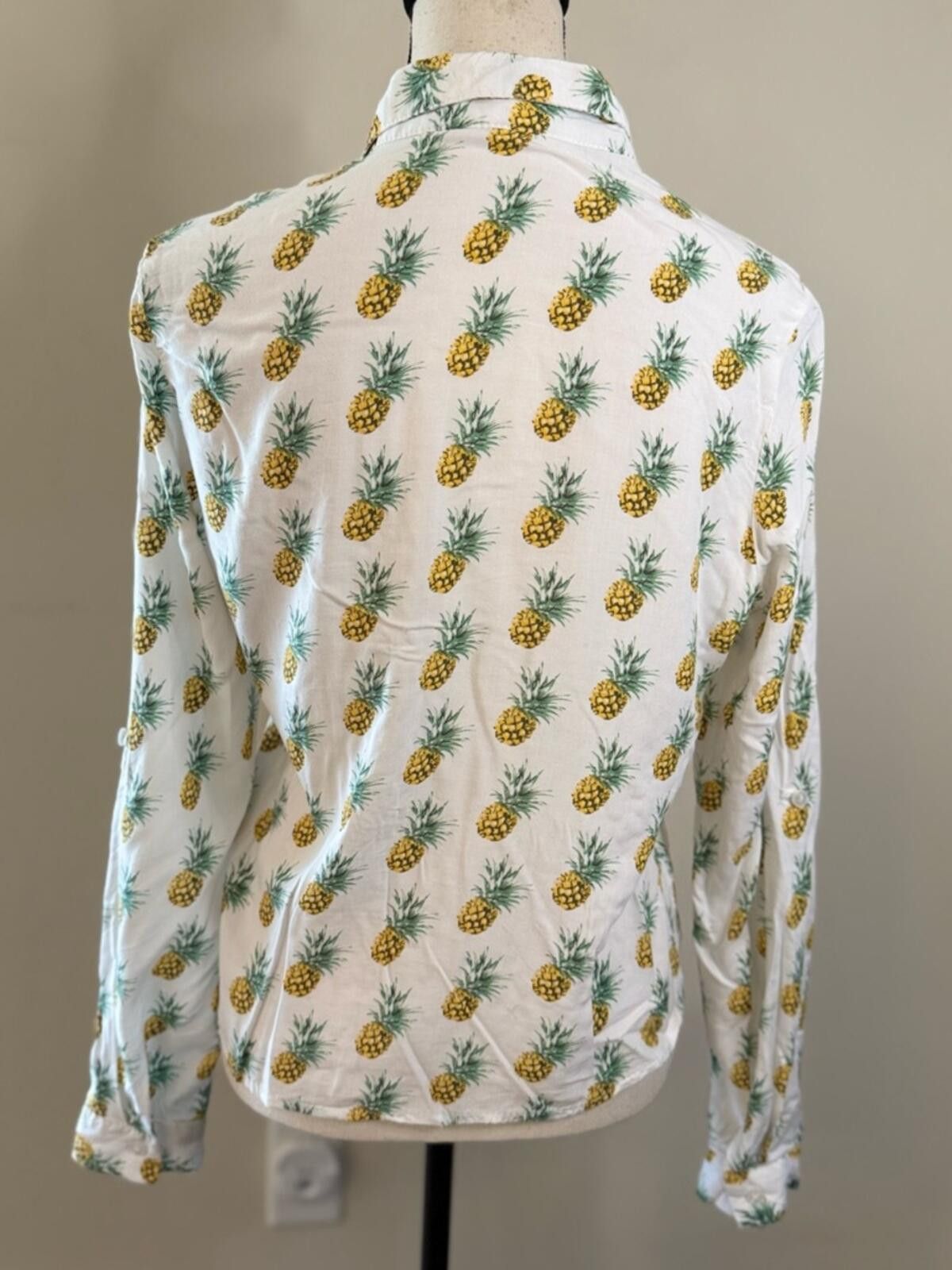 Other Love Notes pineapple novelty print button up shirt SZ M Size M / US 6-8 / IT 42-44 - 3 Thumbnail