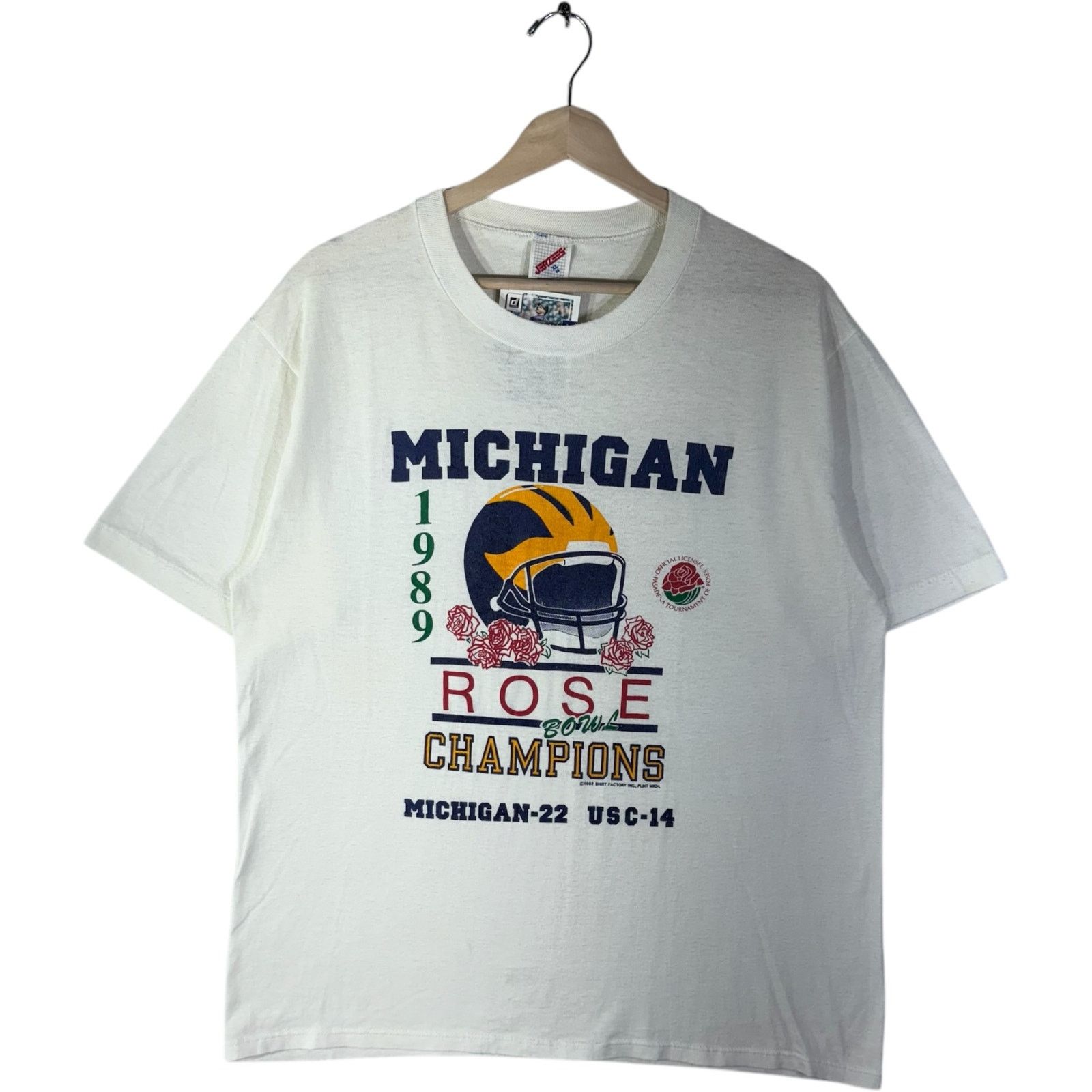Jerzees VTG University Of Michigan Rose Bowl Champions Tee 1989 XL Size US XL / EU 56 / 4 - 1 Thumbnail