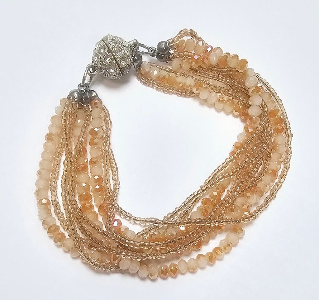 Other Iridescent Peach Multi-Strand Statement Bracelet Size ONE SIZE - 2 Thumbnail
