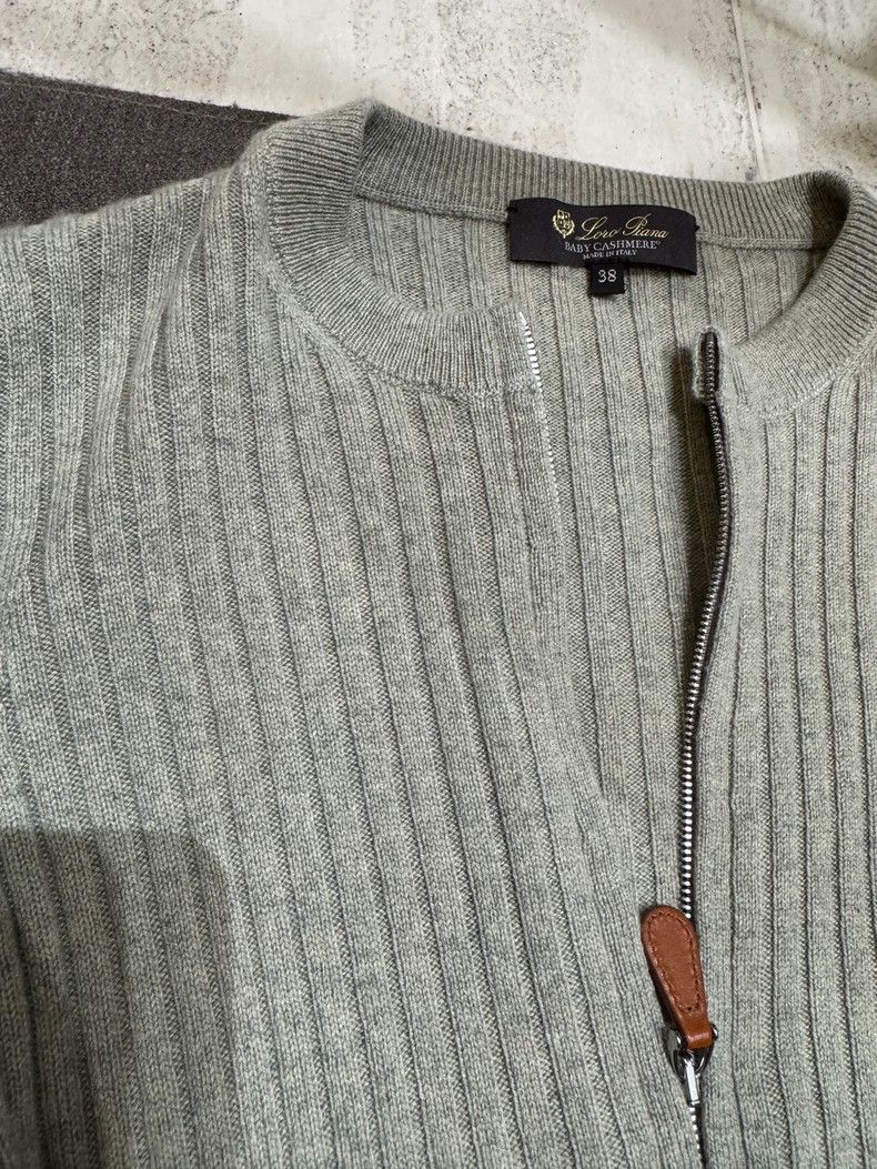 Other LORO PIANA Gray green cashmere zip sweater Size S / US 4 / IT 40 - 2 Thumbnail