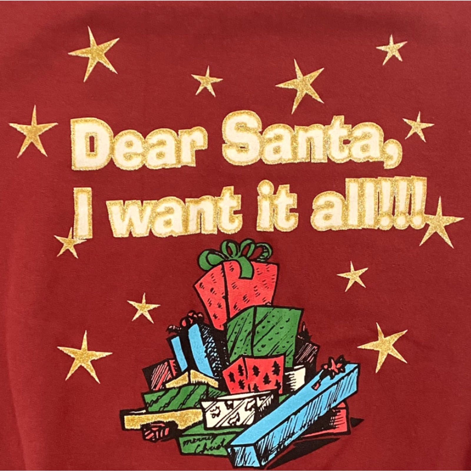Vintage VINTAGE Energy Christmas Sweater Womens Size 1X Burgundy Crew Neck Pullover Santa Claus Graphic Print All Seasons Stars Gifts Fall Winter 1X Womens Size XL / US 12-14 / IT 48-50 - 4 Thumbnail