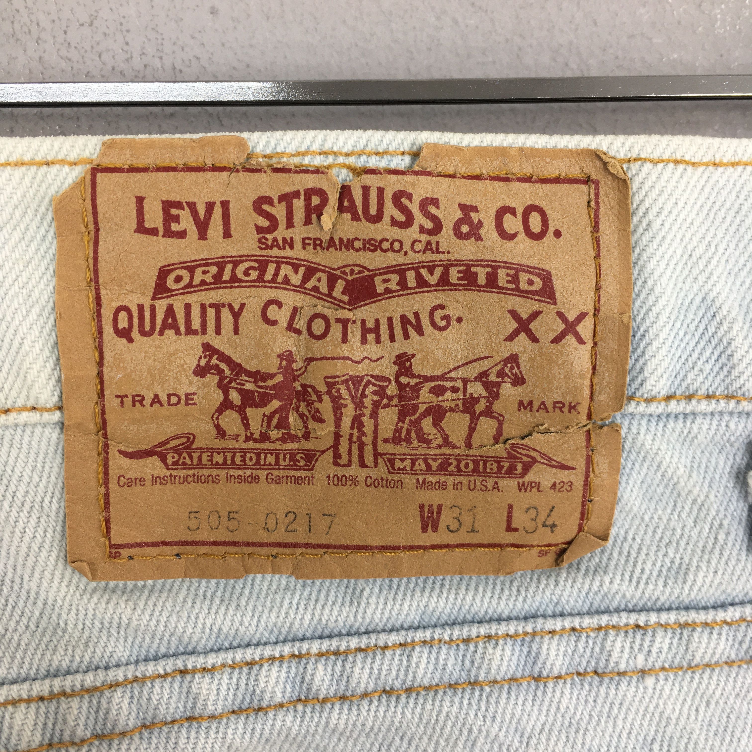 Levi's Size 29x26.5 Vintage 80s Levi's 505 Faded Blue Jeans S663 Size US 29 - 11 Thumbnail