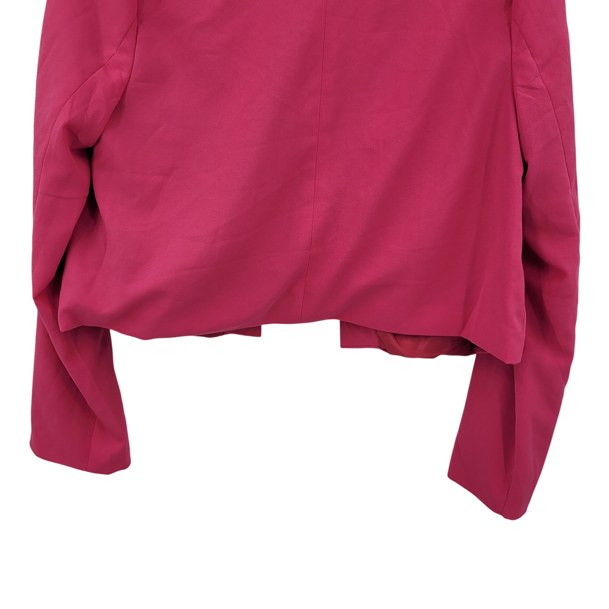 Vintage Vtg 90s Pink Open-Front Cropped Blazer Jacket Sz M Womens Fu Size M / US 6-8 / IT 42-44 - 8 Thumbnail