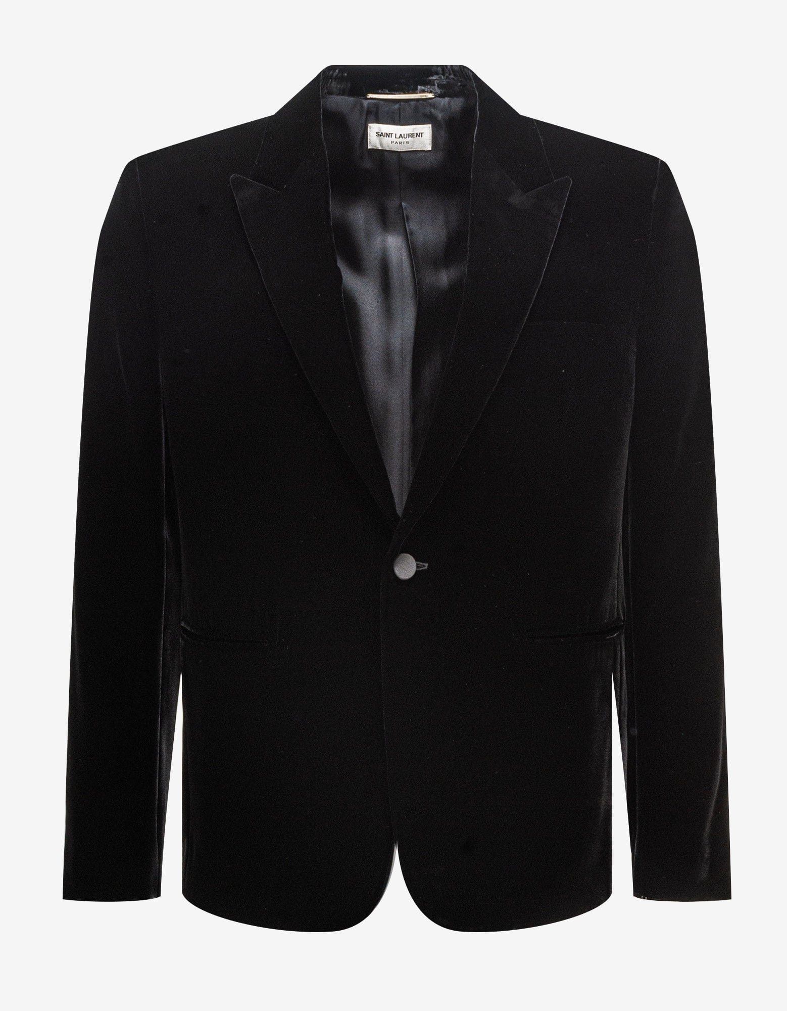 Saint Laurent Paris Black Velvet Blazer Jacket Size 54R - 1 Thumbnail
