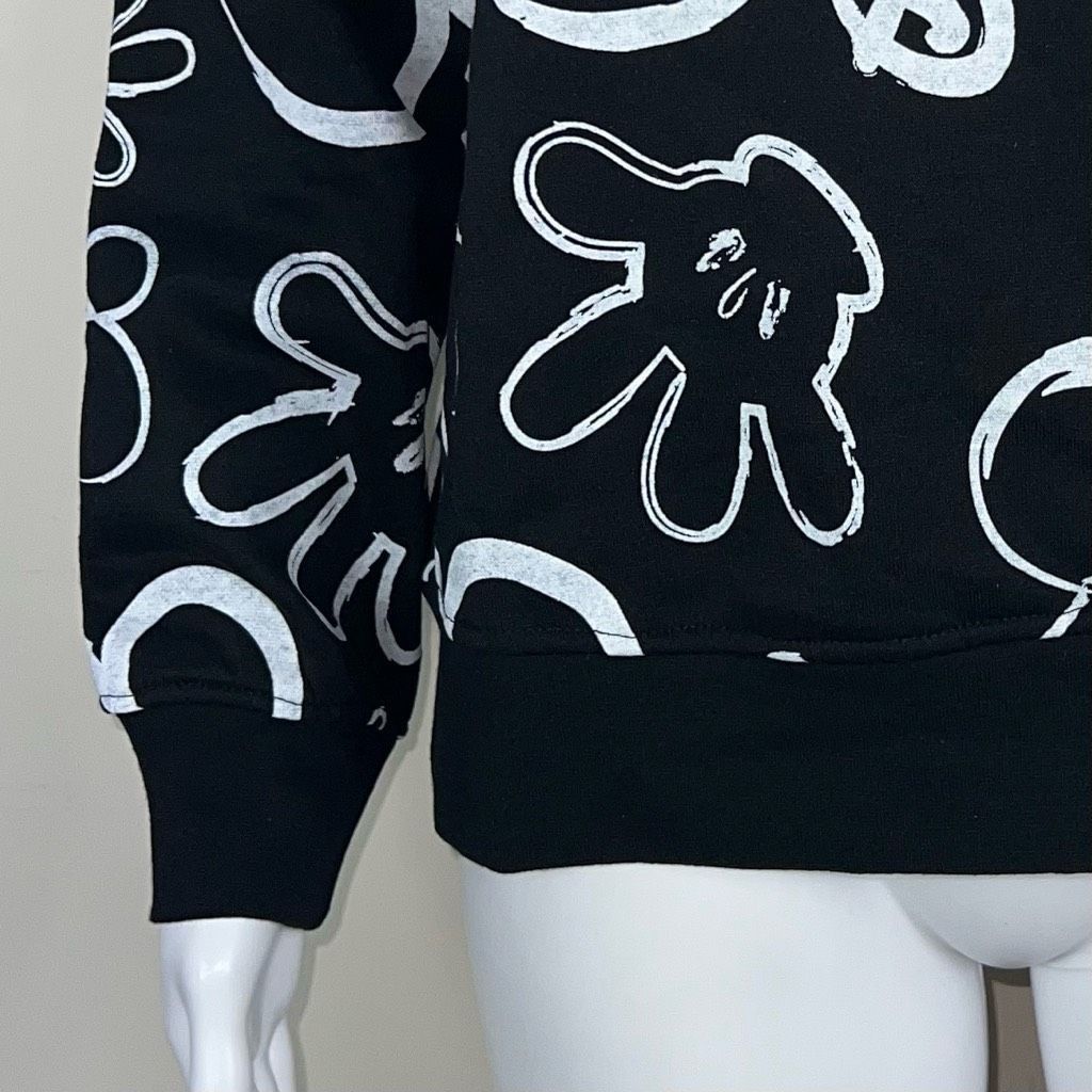 Disney Disney Black with White Mickey Graffiti print Sweatshirt Size XS / US 0-2 / IT 36-38 - 3 Thumbnail