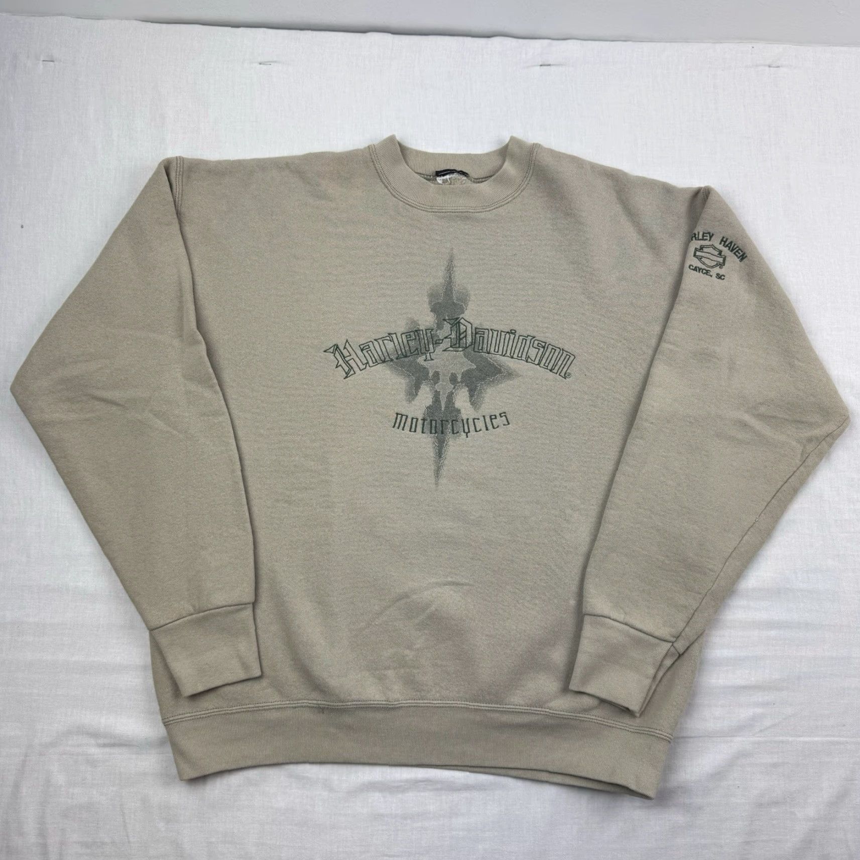 Harley Davidson Vintage Harley-Davidson Sweatshirt Adult Medium Tan Embroider Biker Motorcycle Size US M / EU 48-50 / 2 - 2 Thumbnail