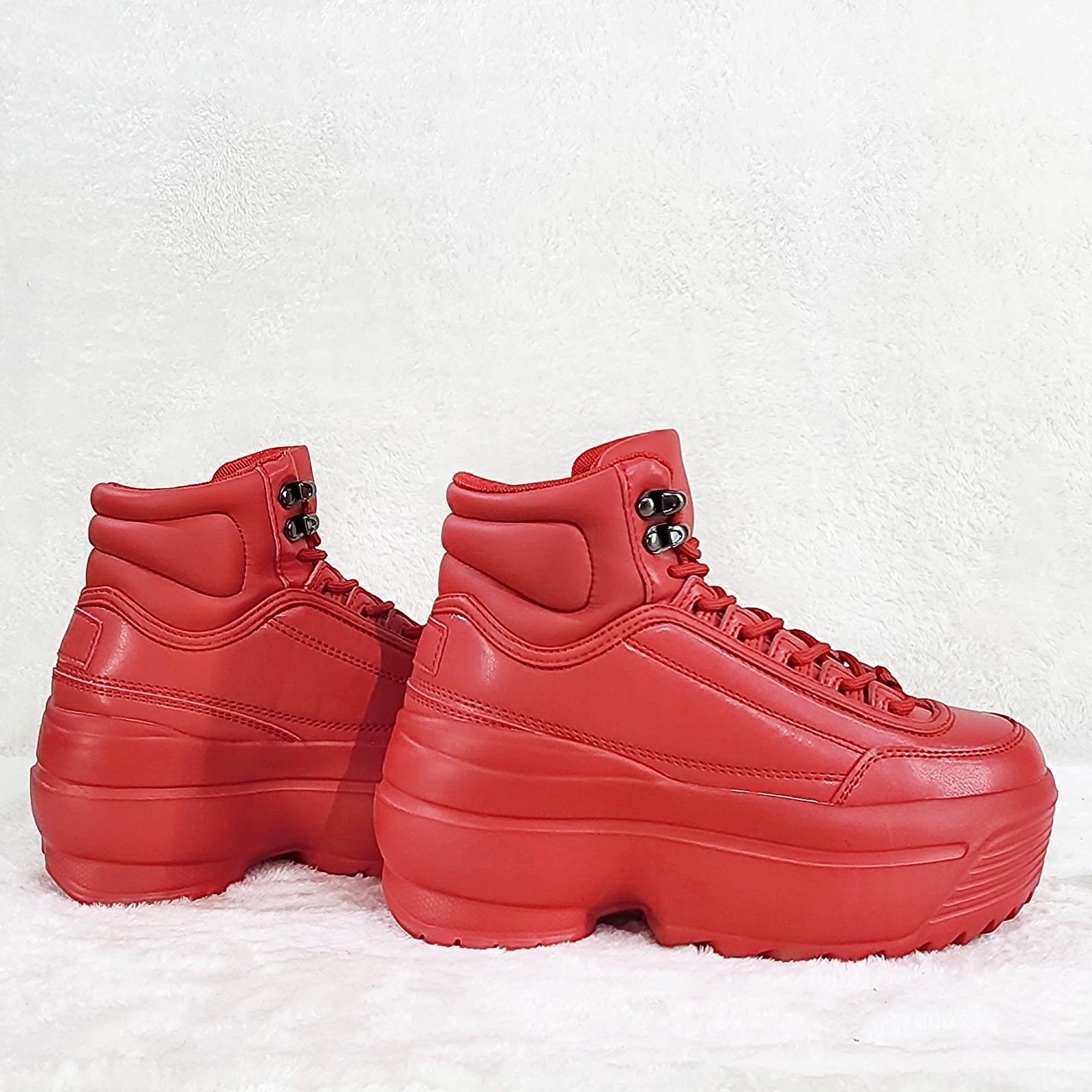 Other Space Cush Comfy Platform Light Weight Mid Top Sneakers Red Size US 8 / IT 38 - 1 Thumbnail