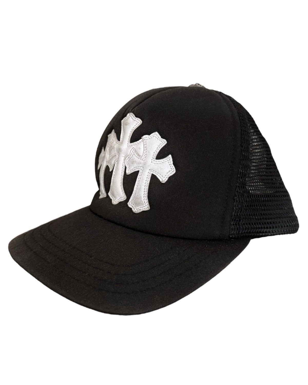 Chrome Hearts Vintage Triple 3 White Cross Trucker Hat Size ONE SIZE - 2 Thumbnail
