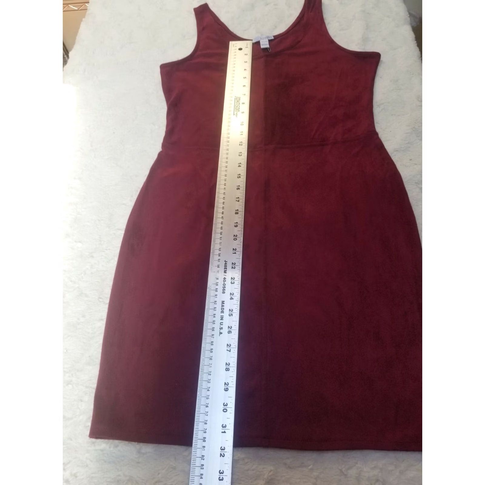 Vintage Astars Justine Vegan Leather Dress Sleeveless Bordeaux Suede Large NWT Woman Dress PRICED 43 Size L / US 10 / IT 46 - 7 Thumbnail