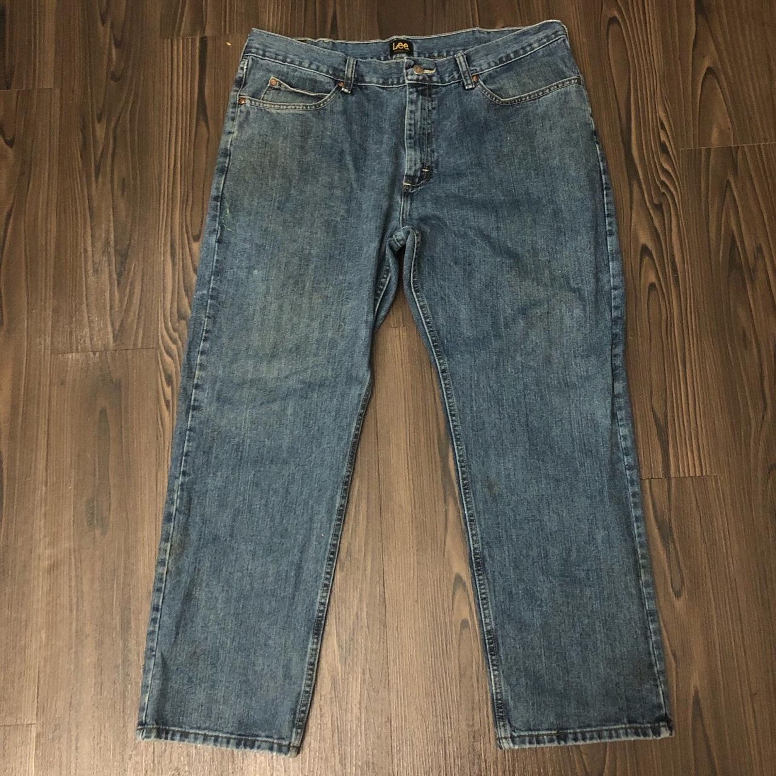 Lee Men’s Dark Wash Distressed Lee Denim Jeans | Size 38x29 Size US 38 / EU 54 - 2 Thumbnail