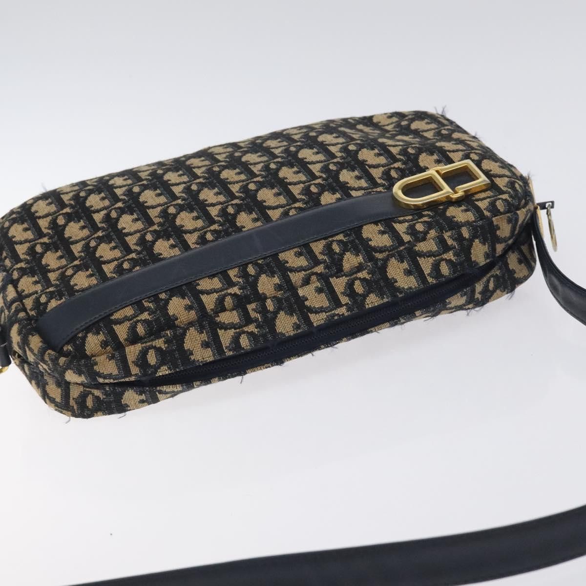 Dior DIOR Trotter Canvas Shoulder Bag Navy Gold Size ONE SIZE - 6 Thumbnail