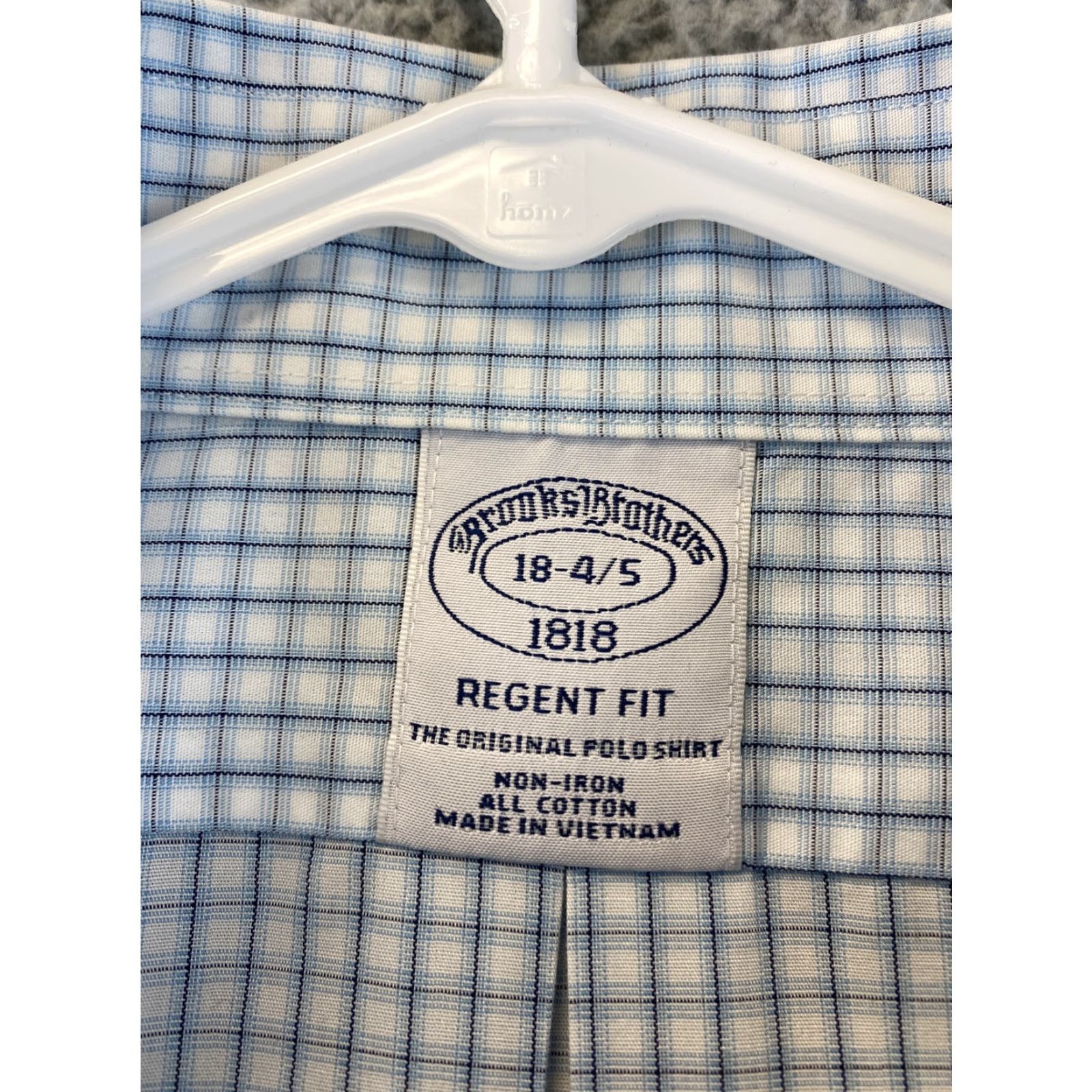 Brooks Brothers VINTAGE Brooks Brothers Plaid Dress Shirt Mens Slim Fit Long Sleeve Blue Cotton Size 18 Size 48R - 6 Thumbnail