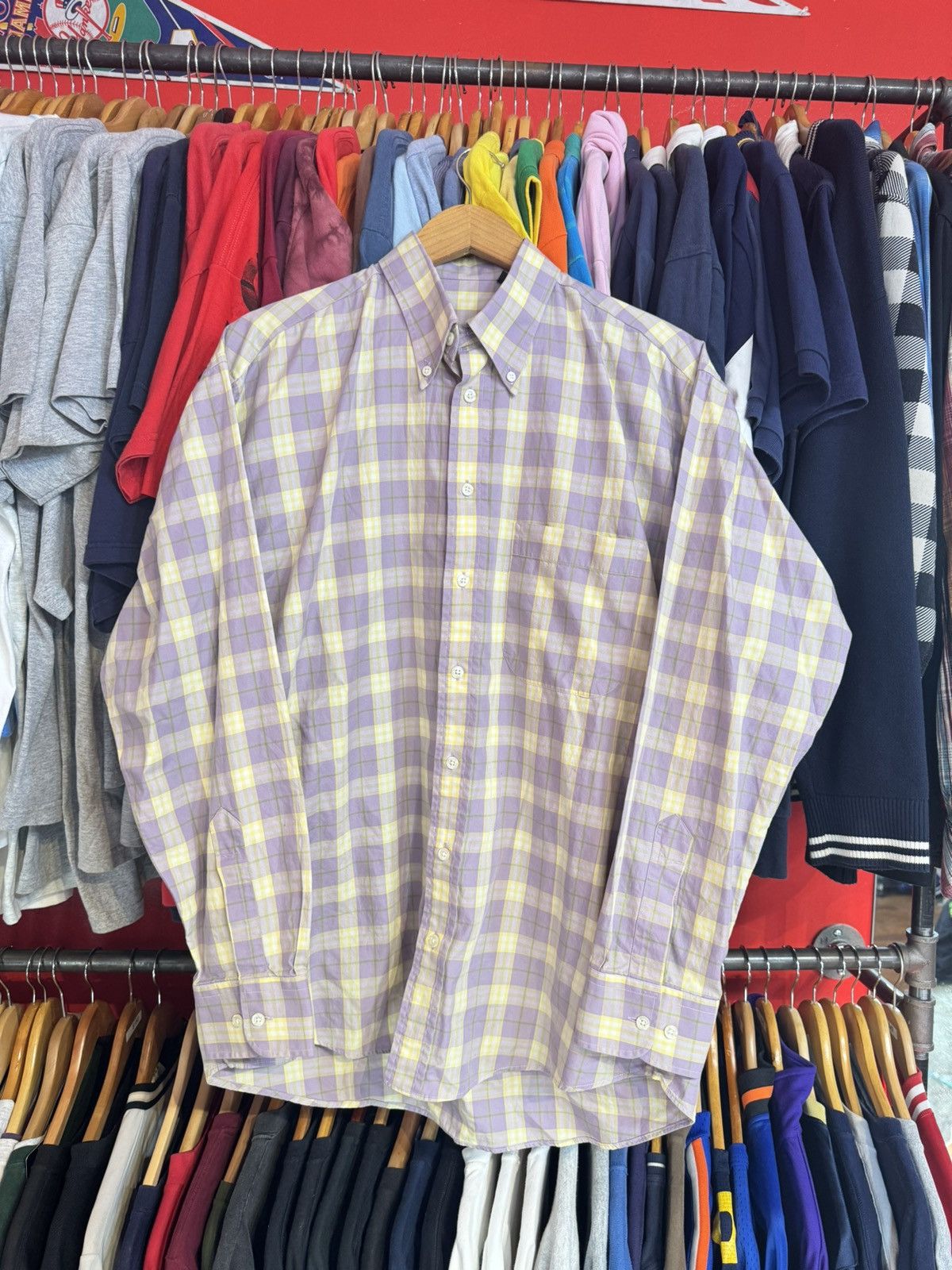 Burberry Burberry Purple Plaid Designer Button Up Shirt Size US XL / EU 56 / 4 - 1 Thumbnail