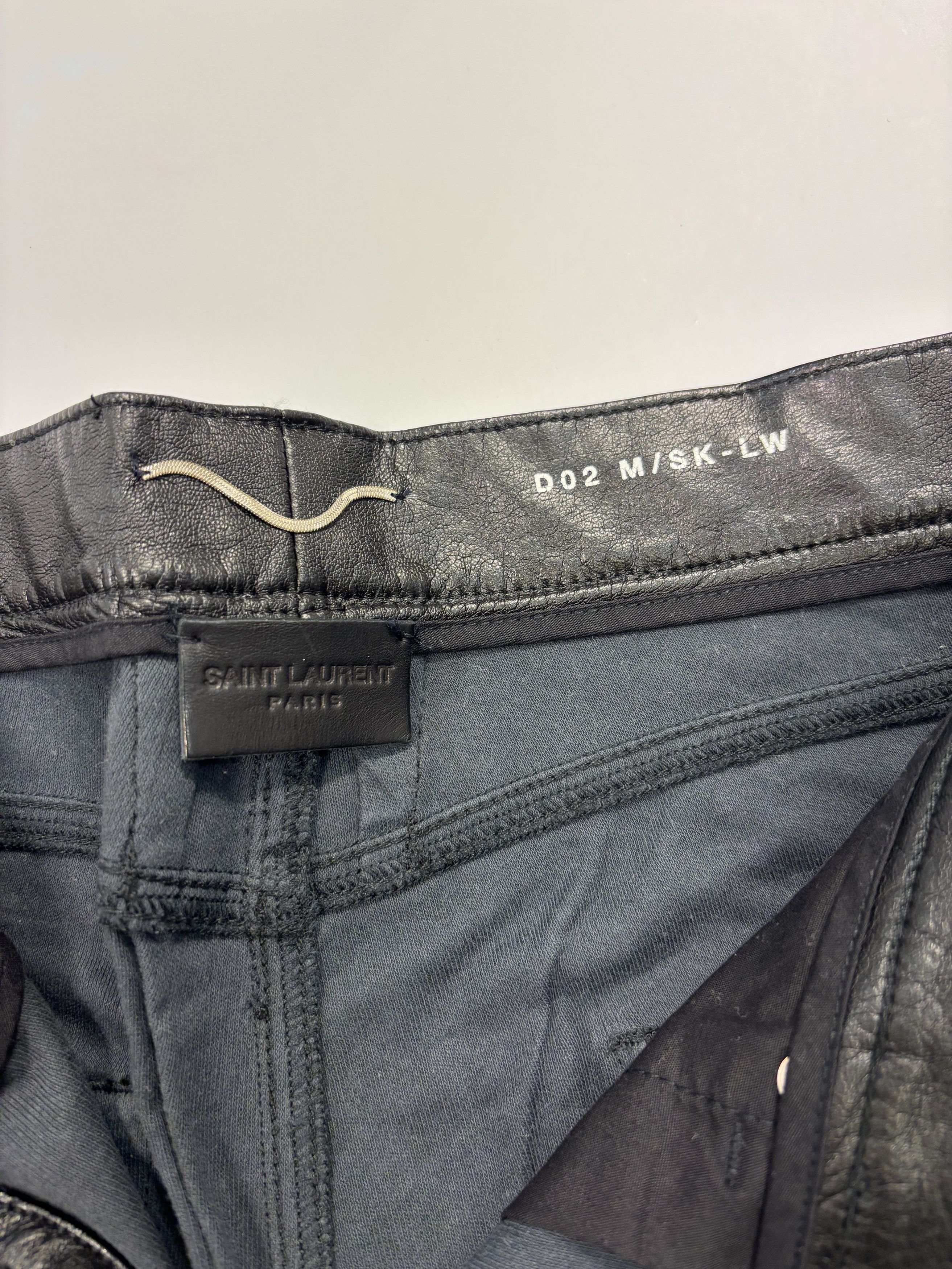 Saint Laurent Paris Saint Laurent Black Leather Look Pants Size US 32 / EU 48 - 2 Thumbnail