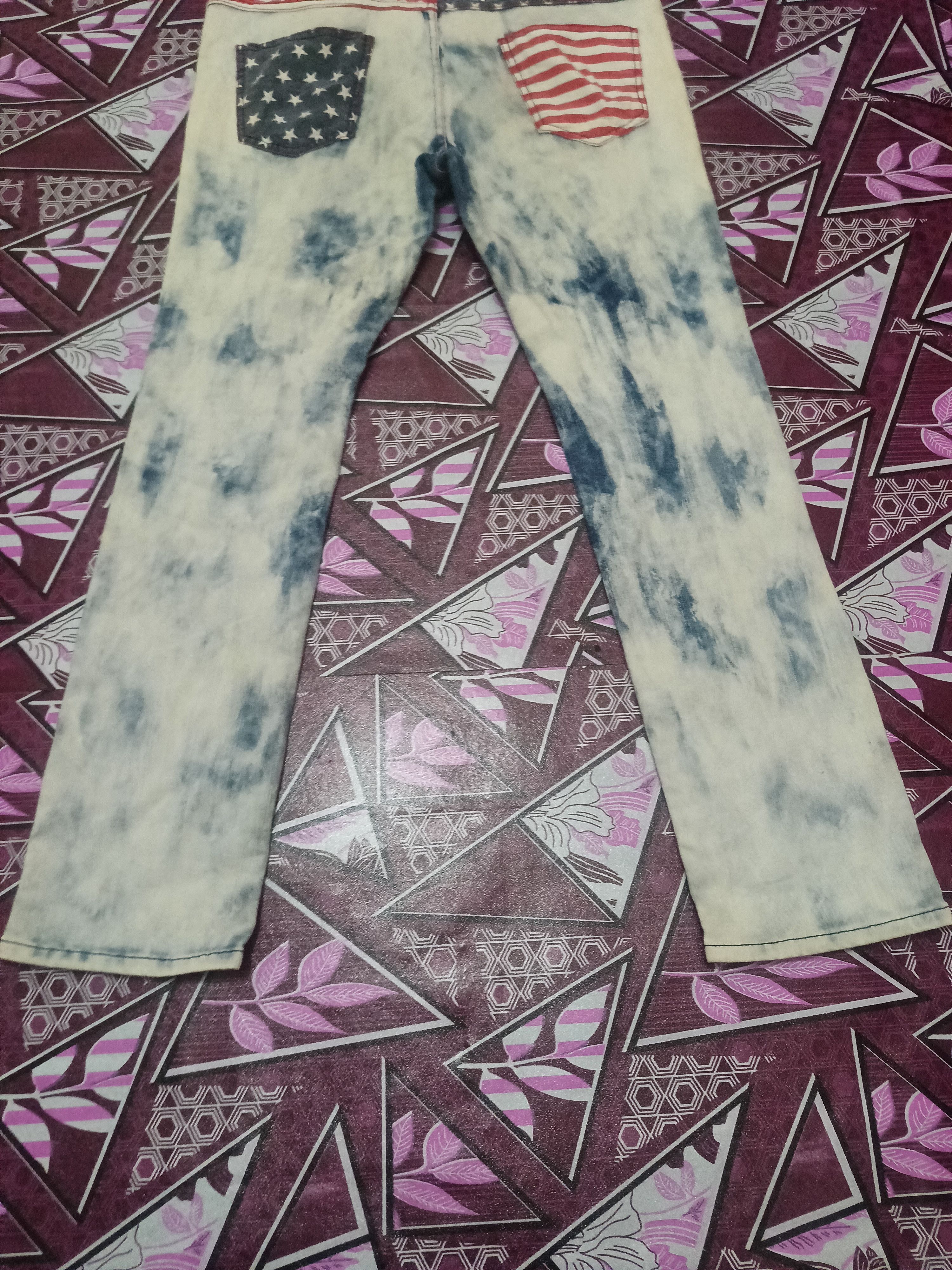 14th Addiction × If Six Was Nine × Japanese Brand ILDF street makes it punk Acid wash jeans USA flag Size US 33 - 14 Thumbnail