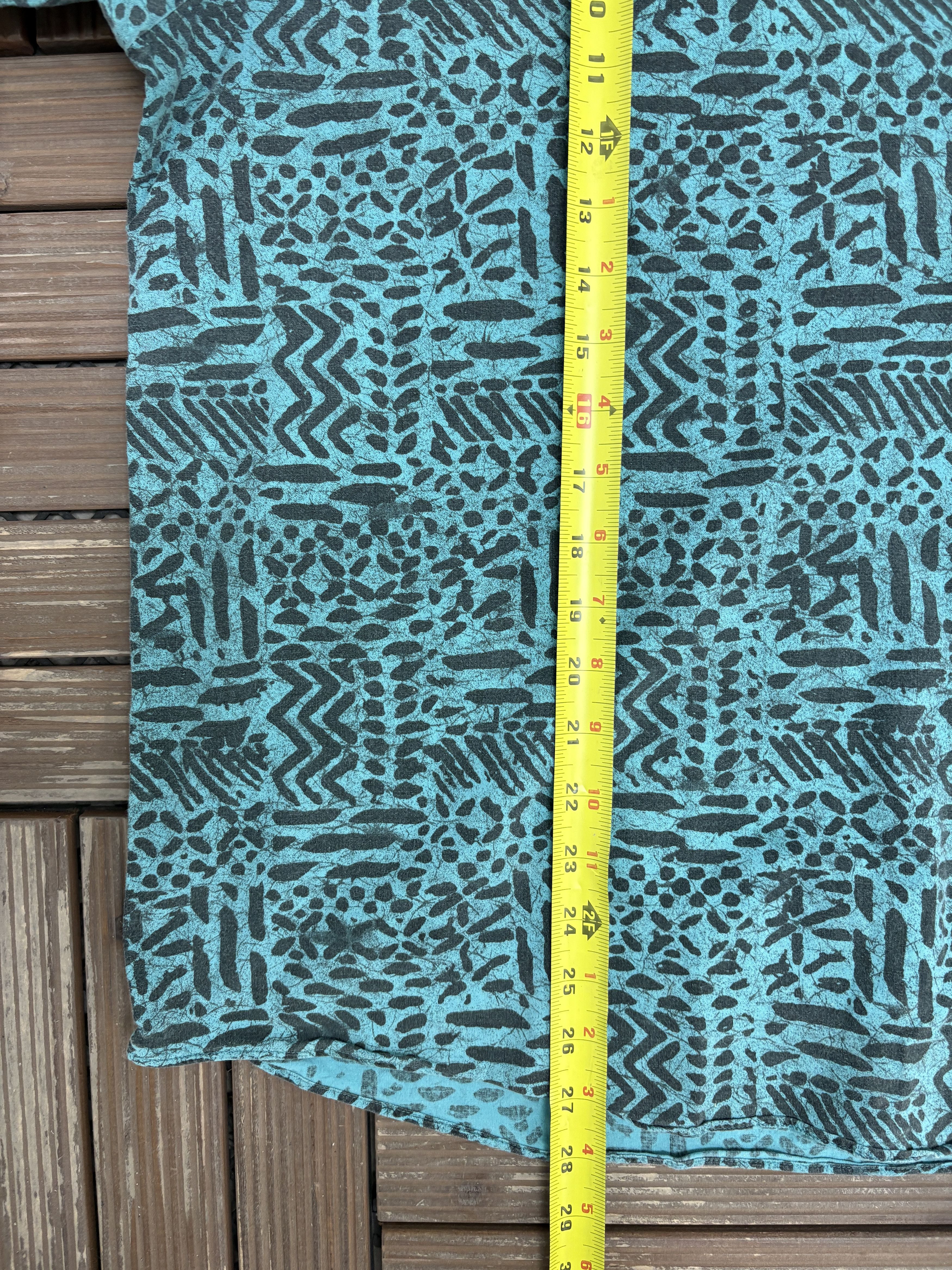 Vintage Teal Abstract Vintage Button Down Shirt Size US XL / EU 56 / 4 - 5 Thumbnail
