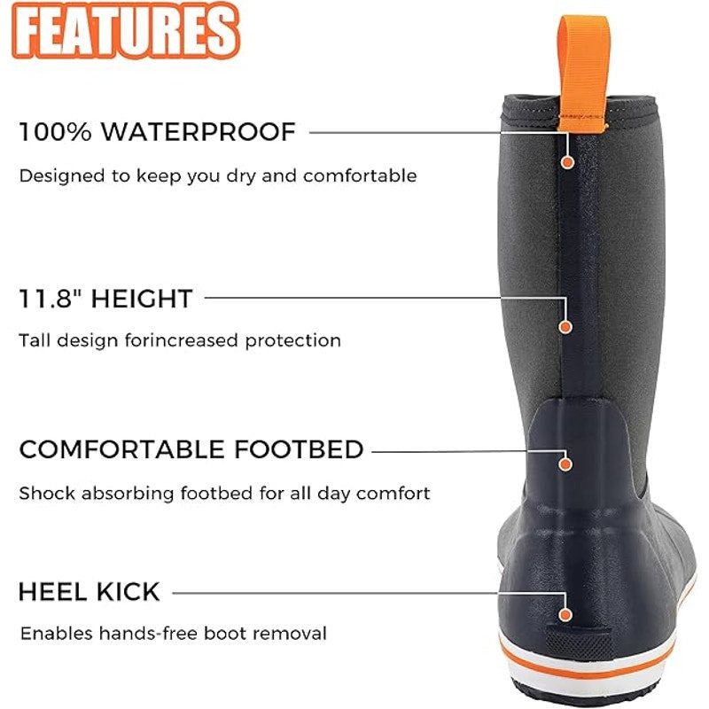 Other Ubon Size 12 Navy Blue Waterproof Rubber Rain Boots Size US 12 / EU 45 - 4 Thumbnail