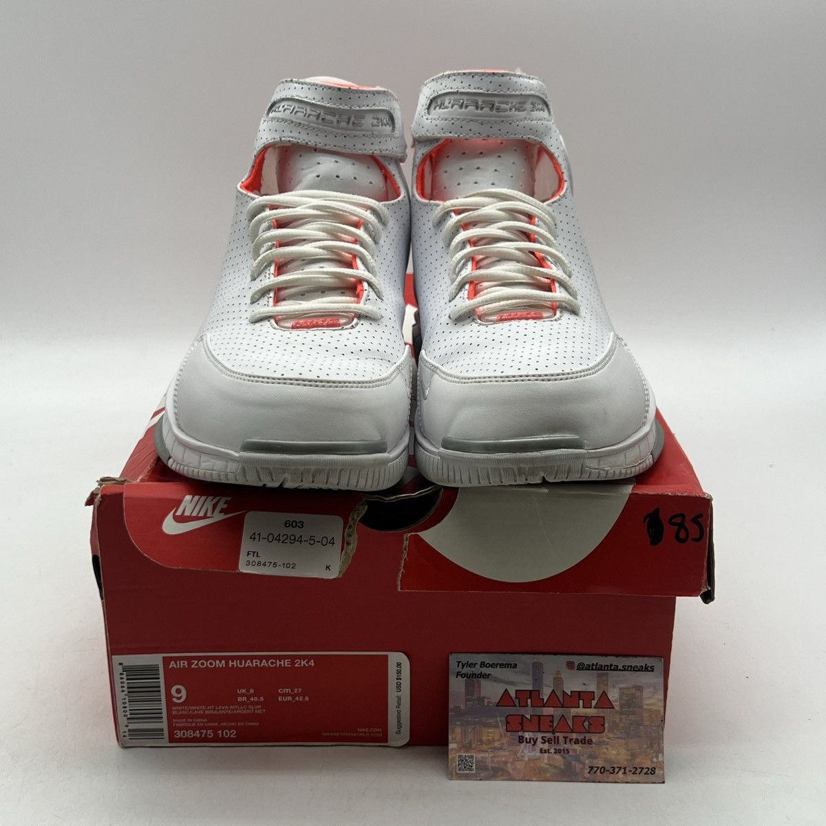 Nike Zoom huarache 2k4 white hot lava Size US 9 / EU 42 - 2 Thumbnail