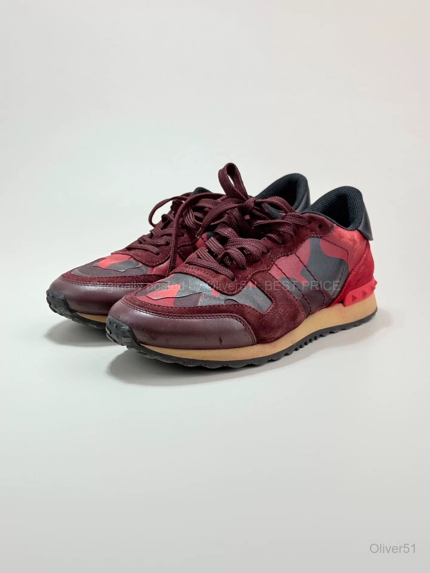 Valentino Valentino Camouflage Studded Sneakers Luxury BFAJBCD357 Size US 7 / EU 40 - 1 Thumbnail