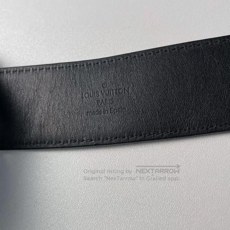 Louis Vuitton Louis Vuitton Black Checkerboard Letter Leather Belt Size ONE SIZE - 7 Thumbnail