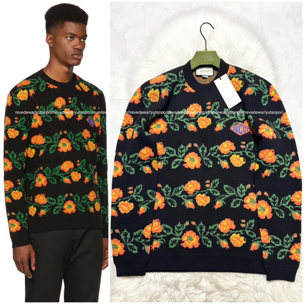 Gucci Authentic, Brand New Gucci Jacquard Floral Sweater Size US M / EU 48-50 / 2 - 1 Thumbnail